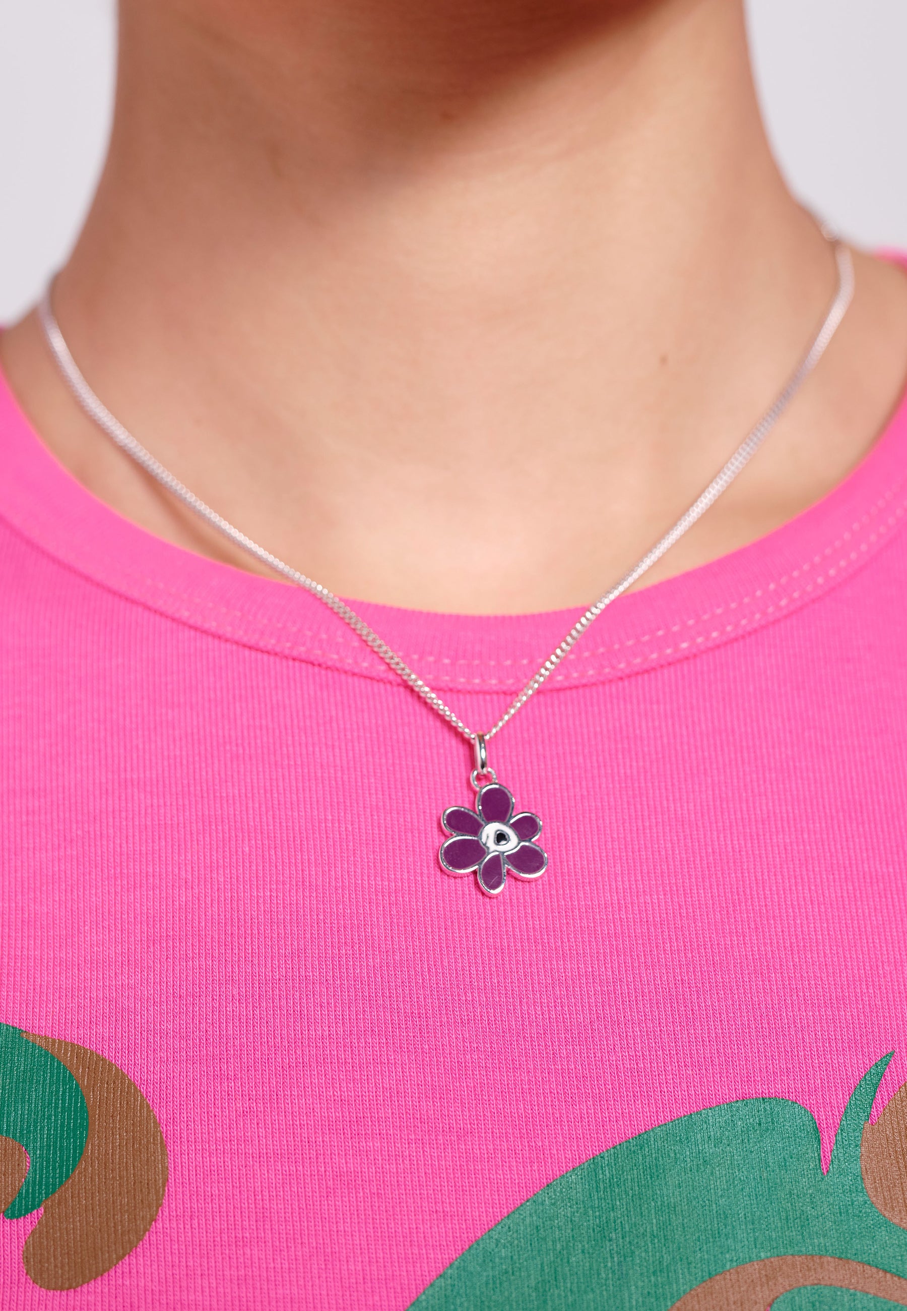 G.L Gesture Necklace Silver - raisin