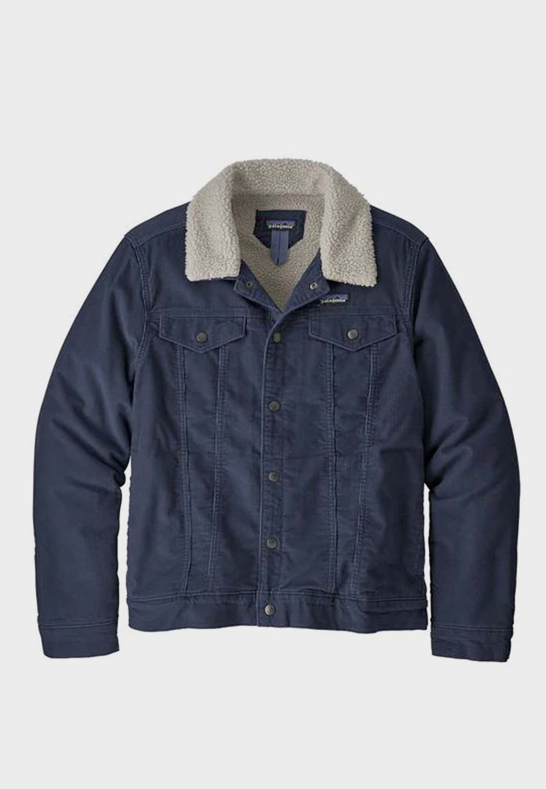 Pile Lined Trucker Jacket - new navy