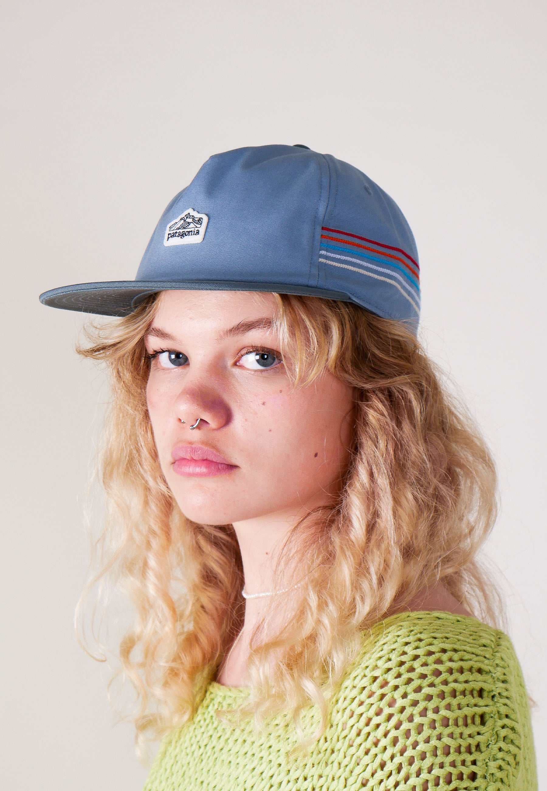 Line Logo Ridge Stripe Funfarer Cap - light plume grey