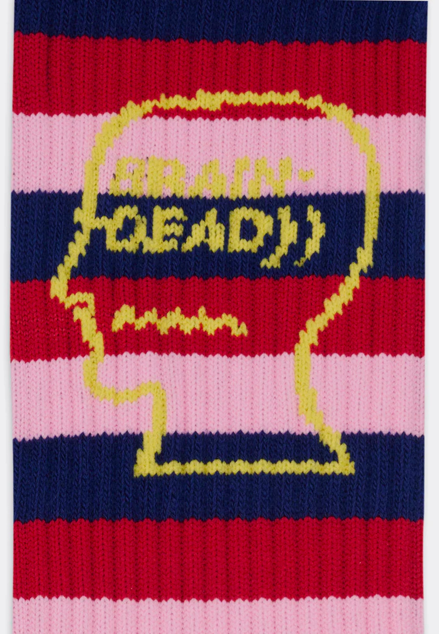 Striped Logo Head Socks - Navy