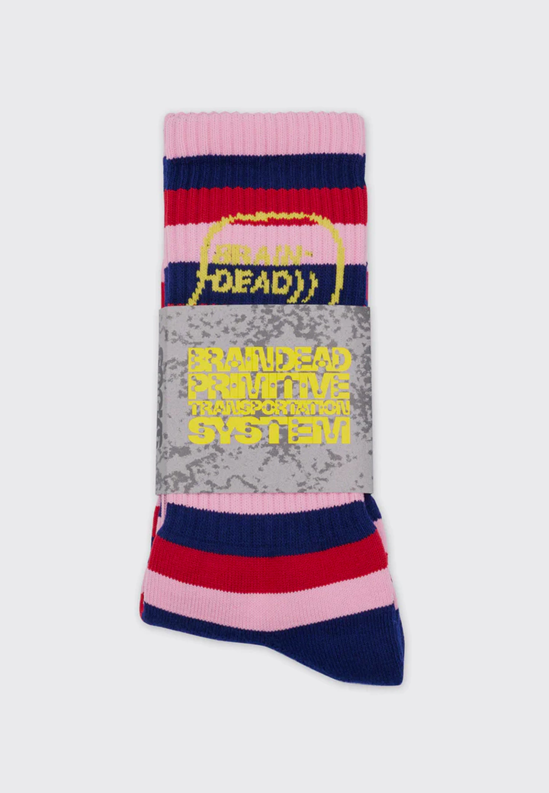 Striped Logo Head Socks - Navy