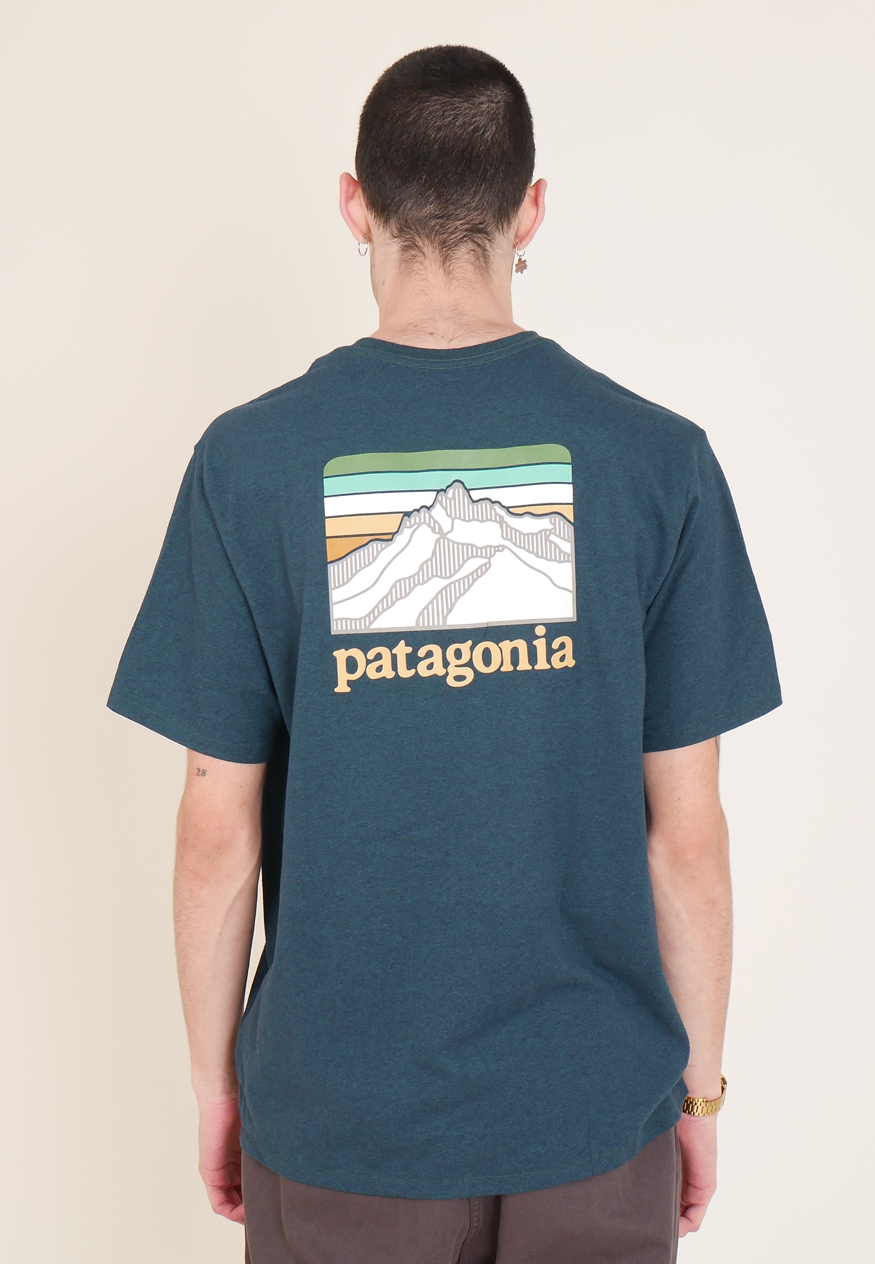Line Logo Ridge Pocket Responsibili - Tee - dark borealis green