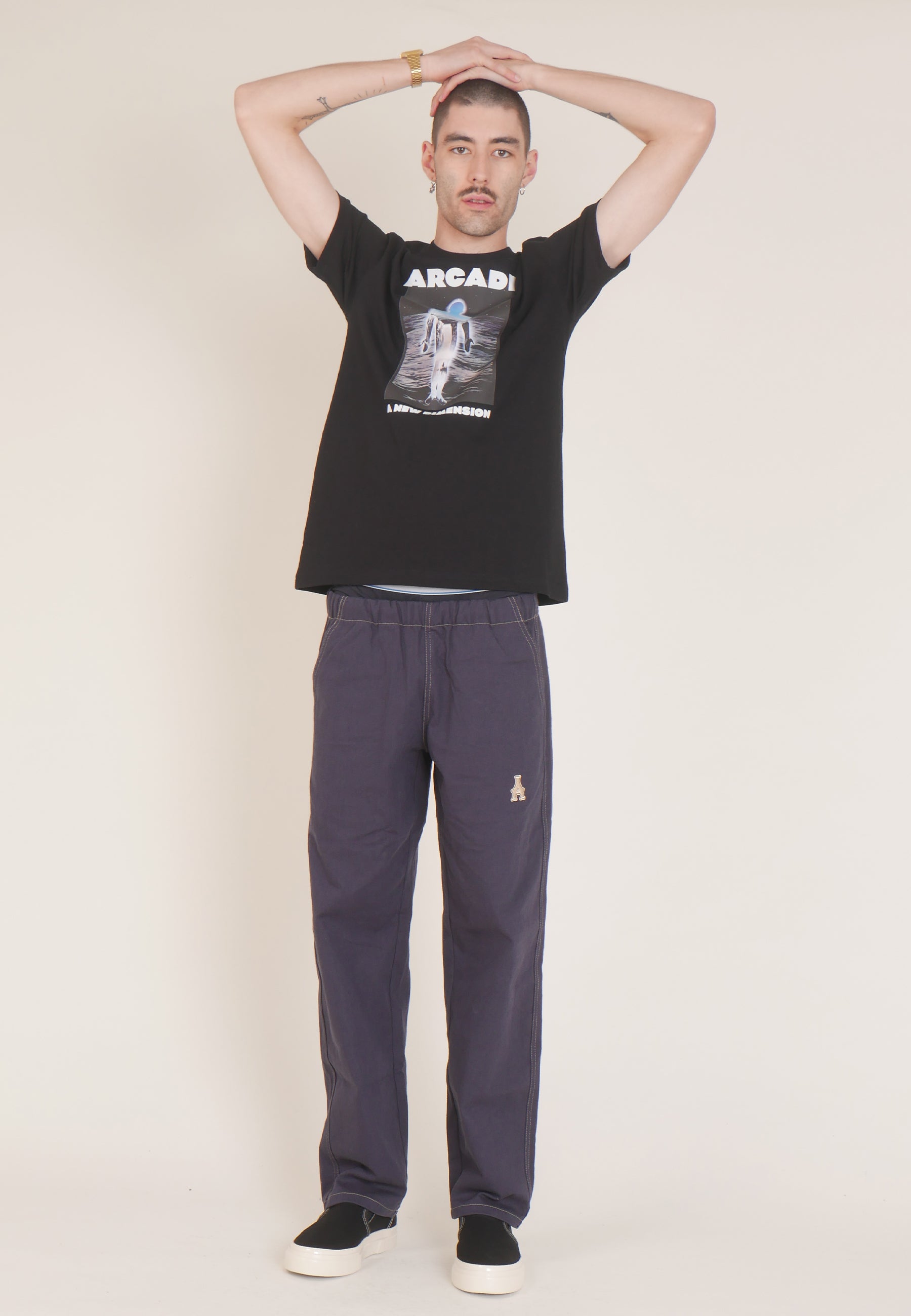 Elasticated Drill Skate Pant - navy