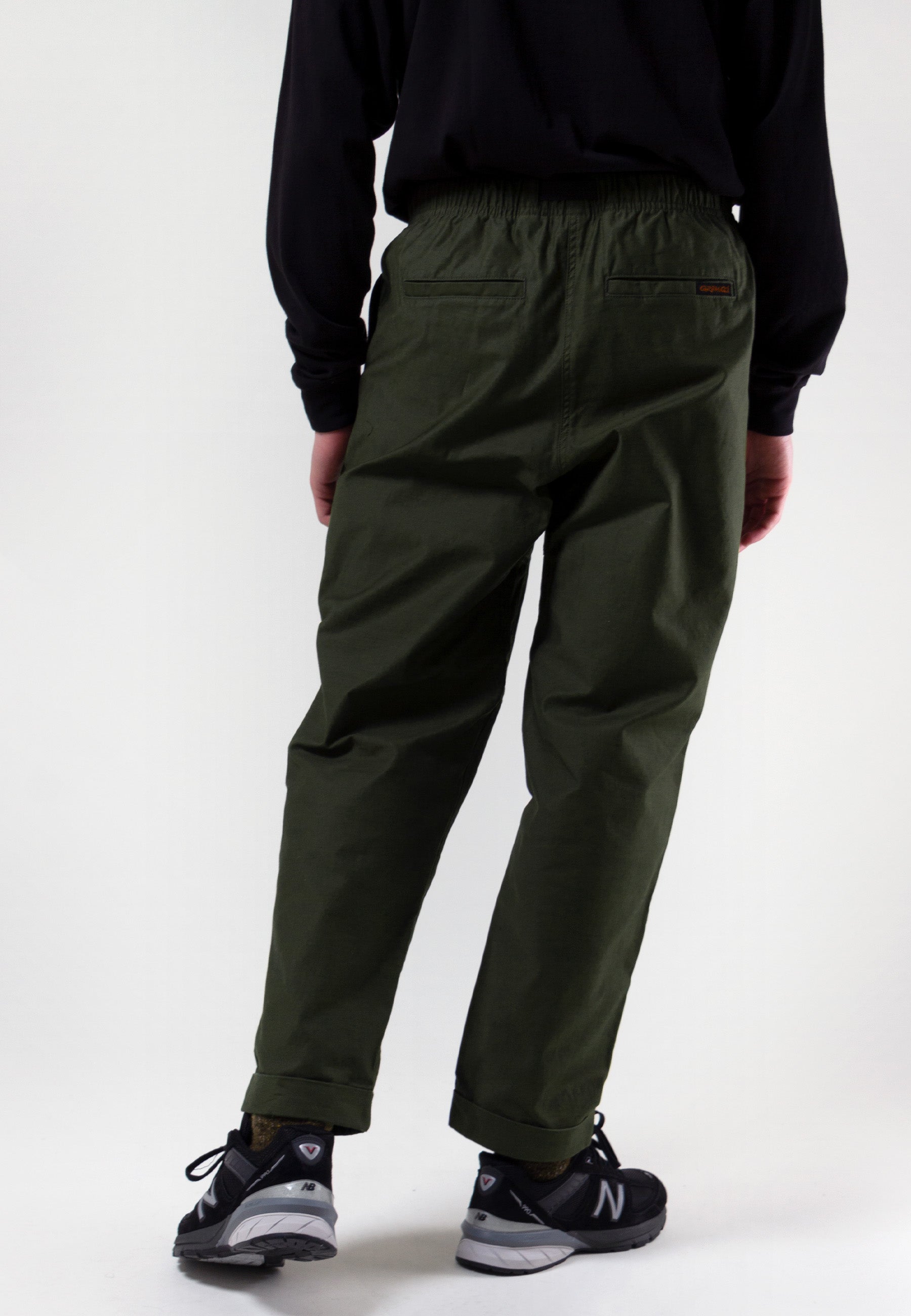 Tuck Tapered Back Satin - deep olive