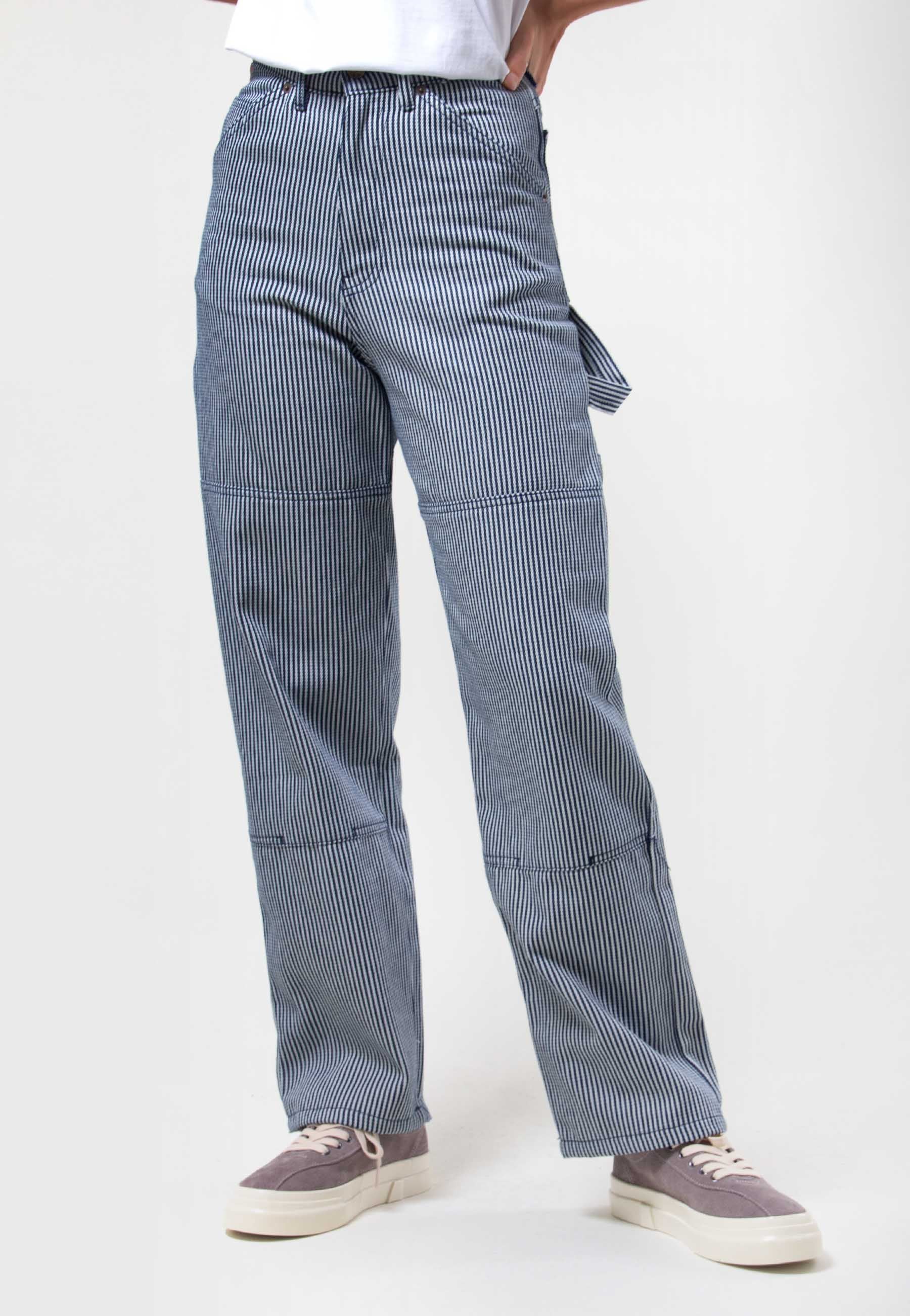 Wide Leg Painter Pant - hickory stripe