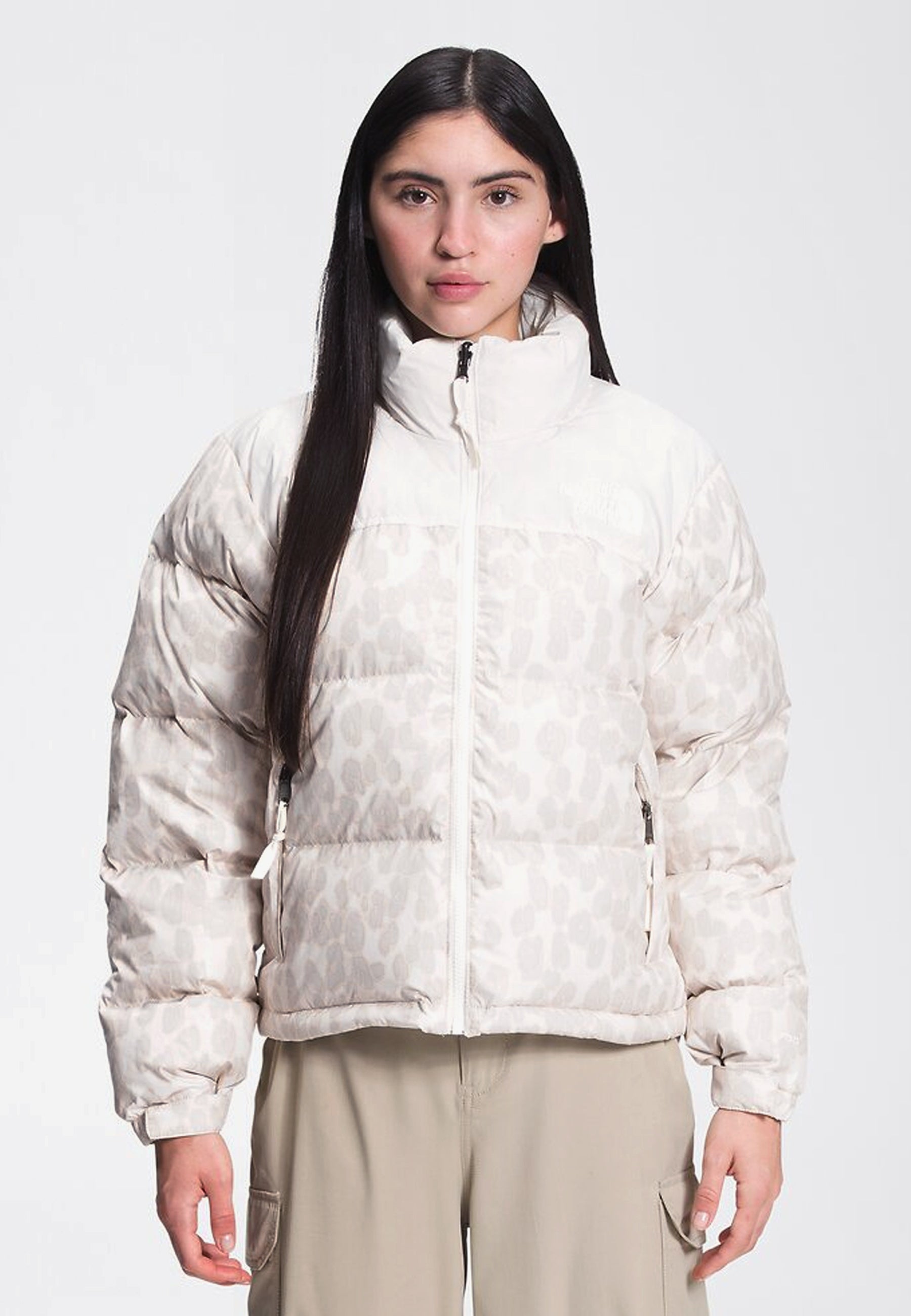 Women's '96 Retro Nuptse Jacket - silver leopard/gardenia white