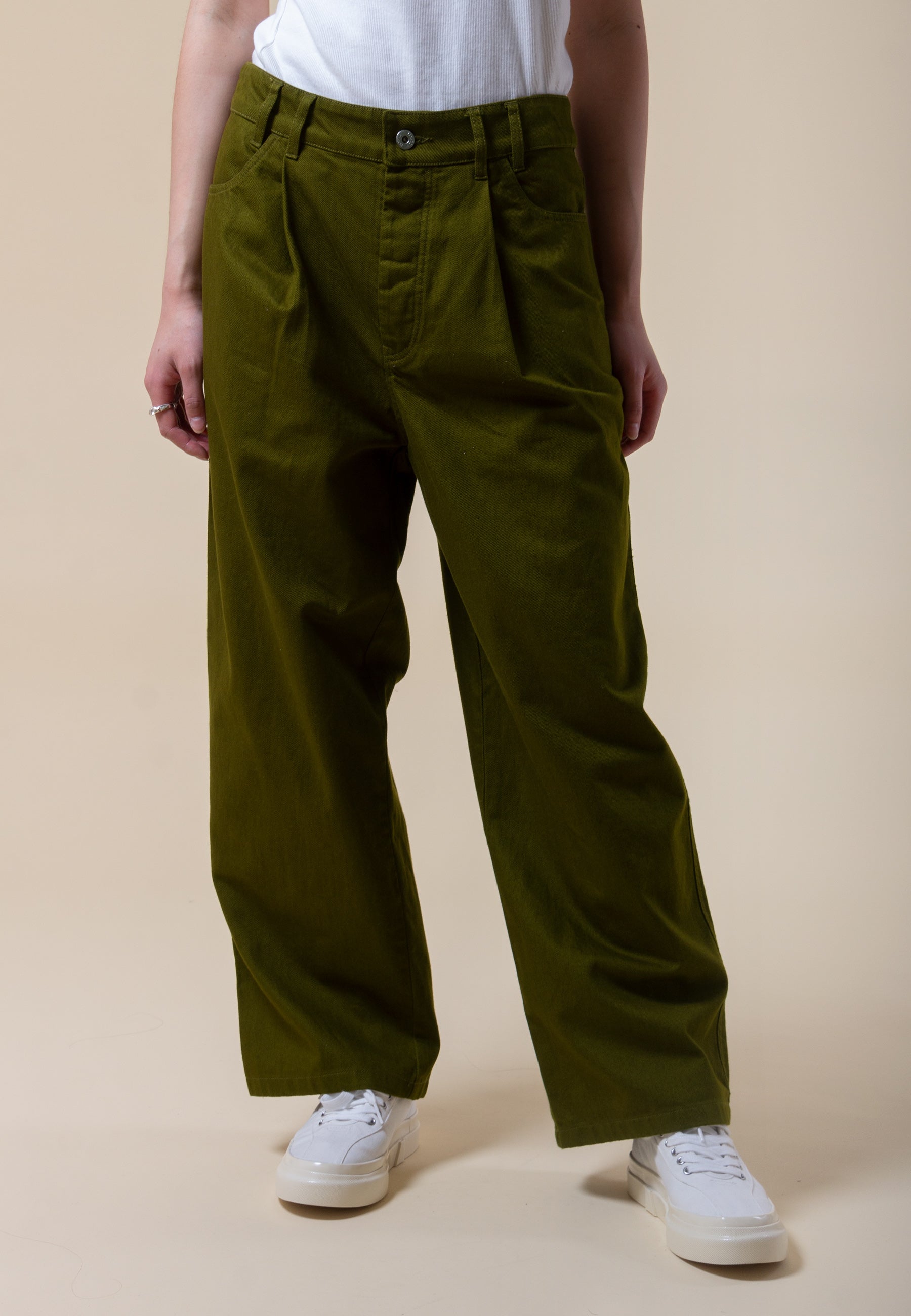 Worker Jeans - olive denim