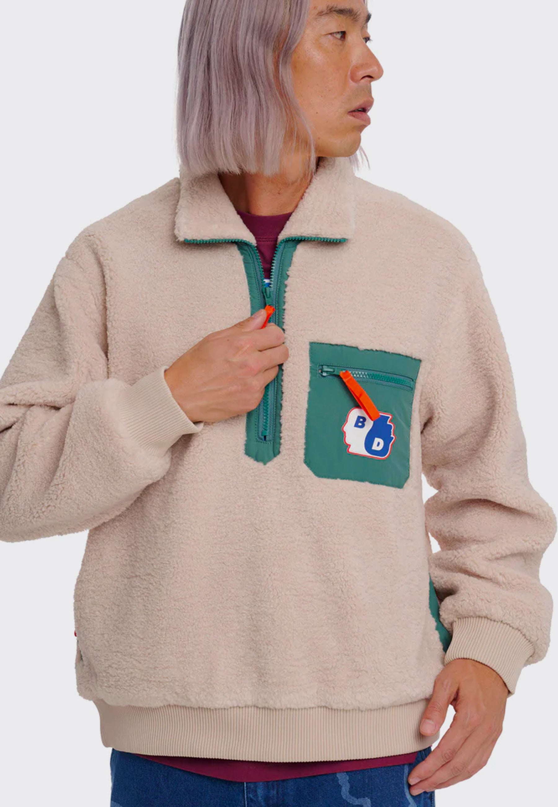 Brain Dead | Buy Yin Yang Half Zip Jacket - Cream online | Good As