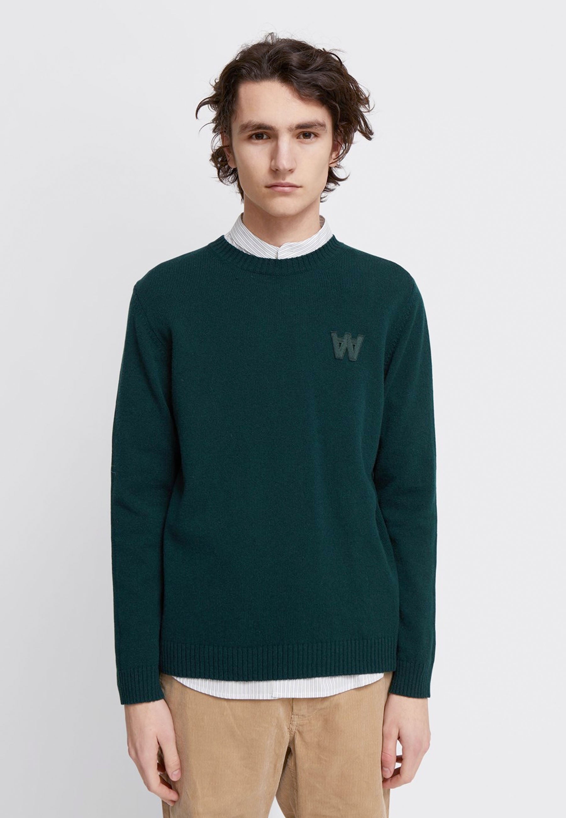 Kevin Lambswool Jumper - dark green