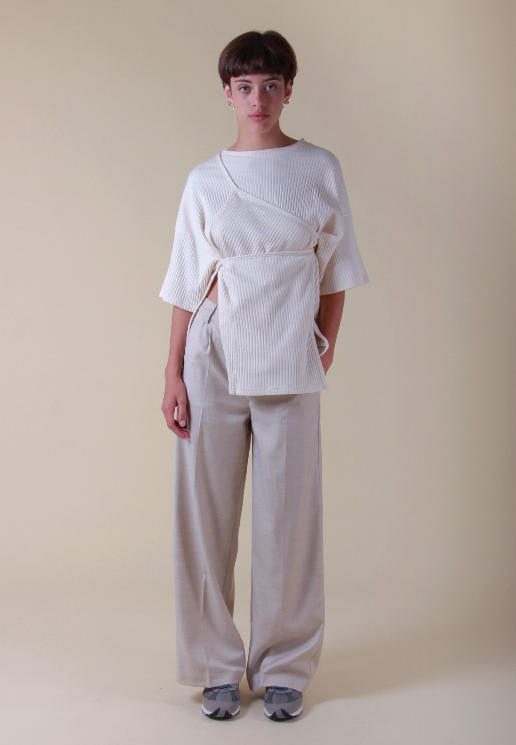 Baserange | Buy Shaw T-Shirt Fleece Rib - off white online | Good