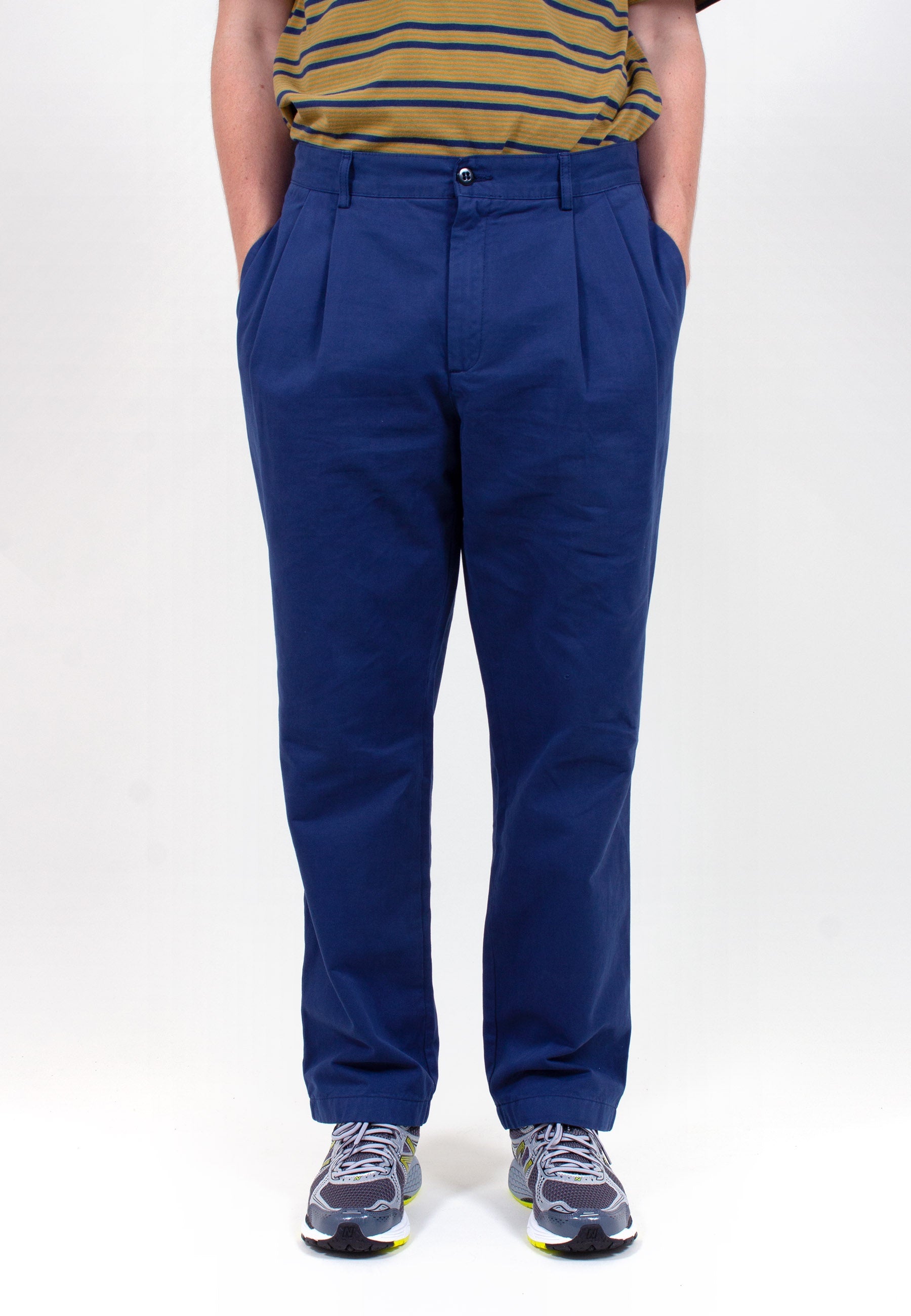 Double Pleat Chino - navy taffeta