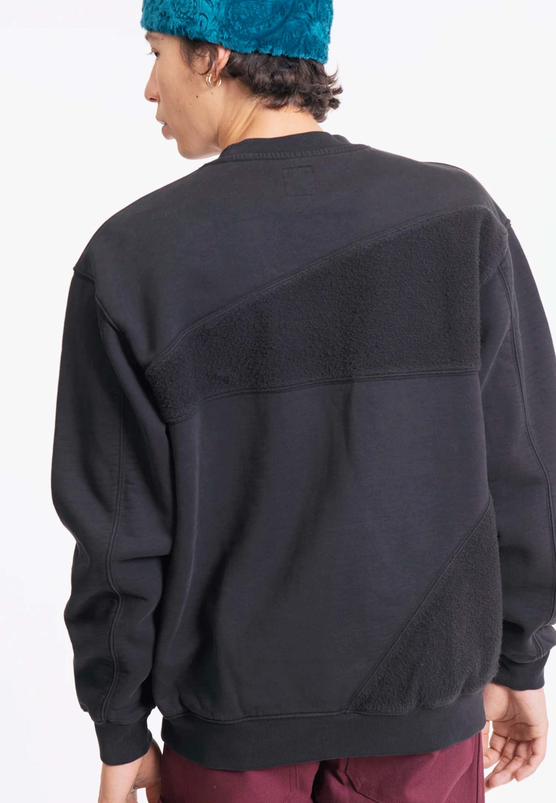 Sunflower Asymmetrical Panelled Crewneck - black