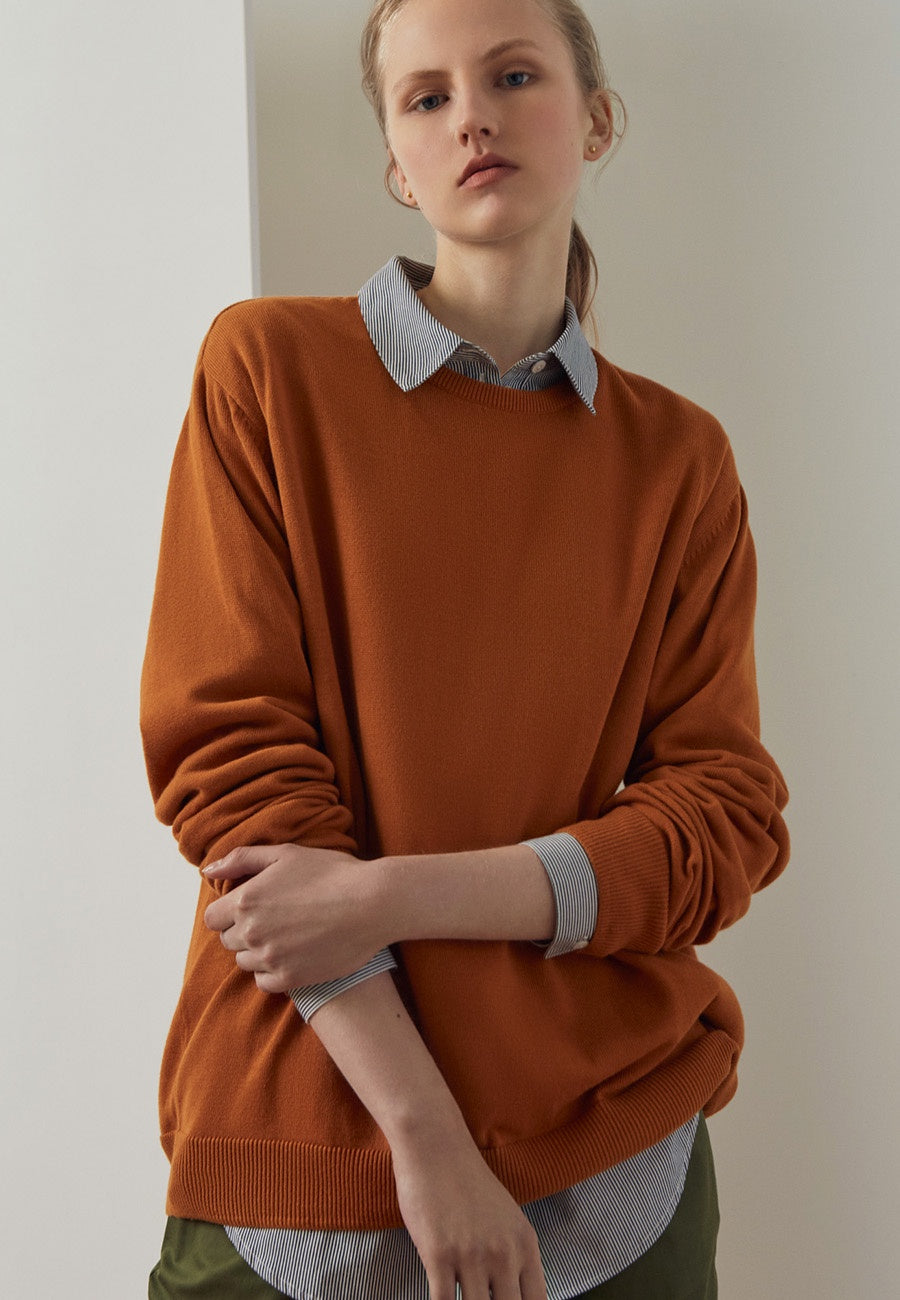 Kowtow | Knit Boyfriend Sweater - rust | Good As Gold, NZ