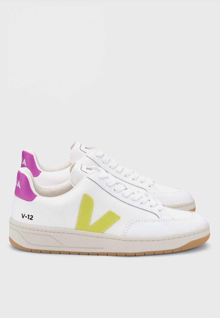 Veja | V12 B Mesh - white jaune/fluo/ultra violet | good As Gold, NZ