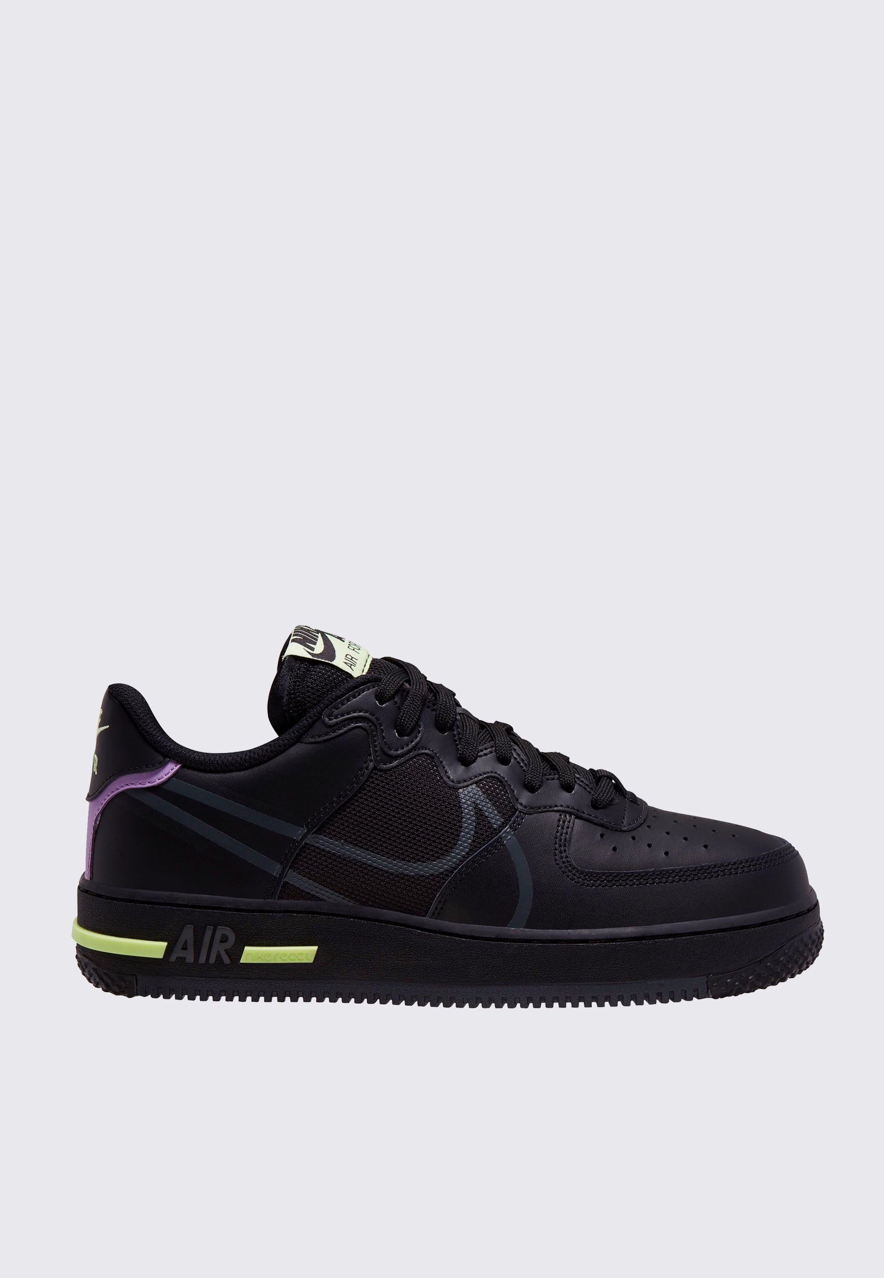 Air Force 1 React -  black/anthracite/violet starr/barely volt