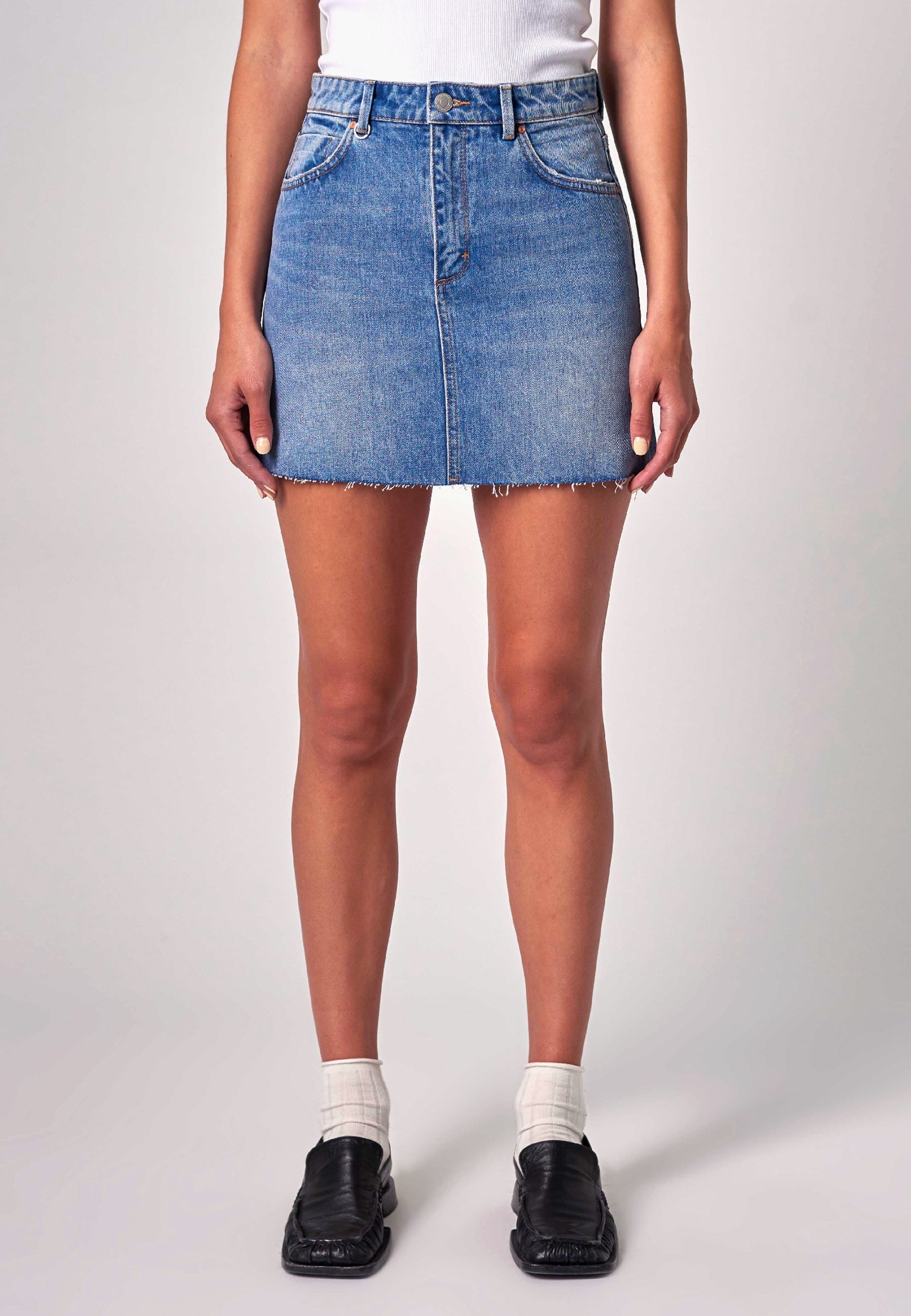 Darcy Elevation Mini Skirt - Light Vintage Indigo