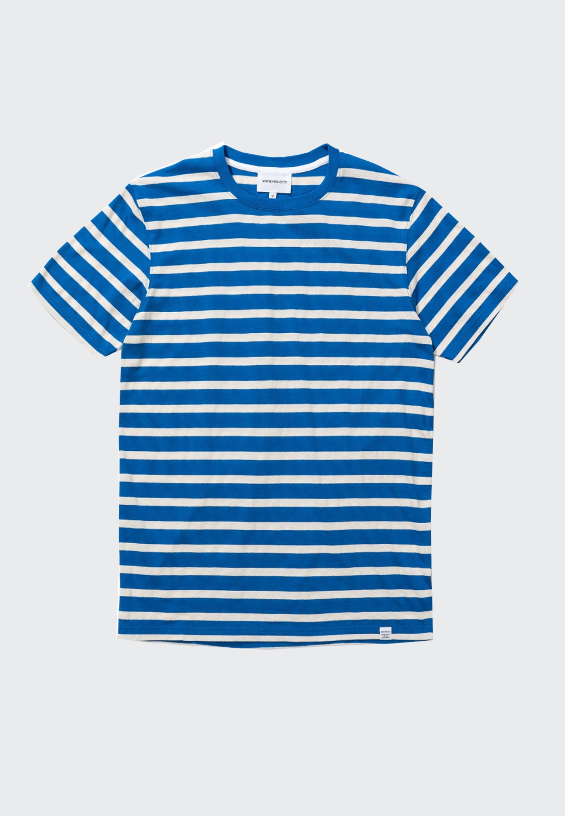 Niels Pique Stripe T-Shirt - himmel blue