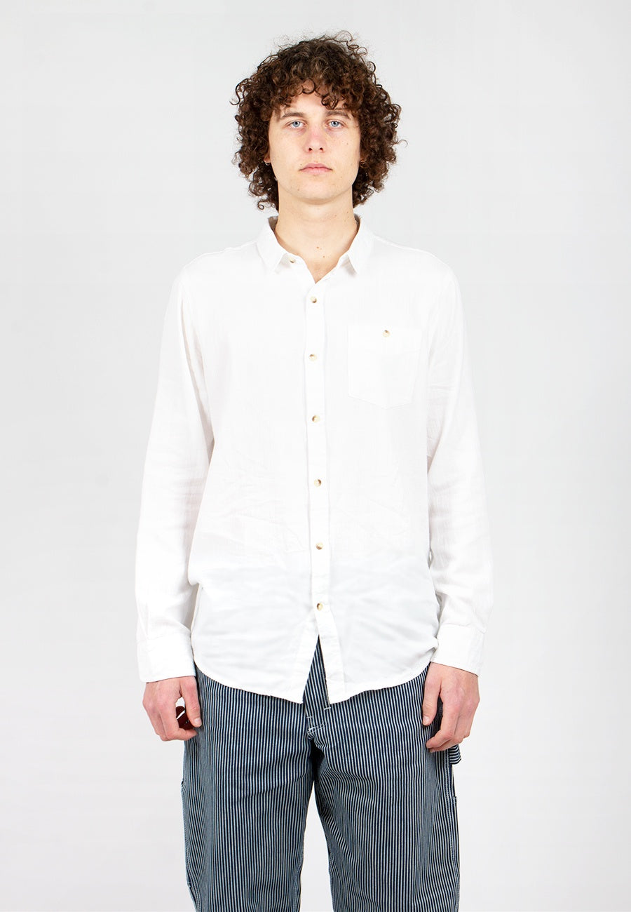 Rollas | Men At Work Herringbone Shirt - natural | Good As Gold, NZ