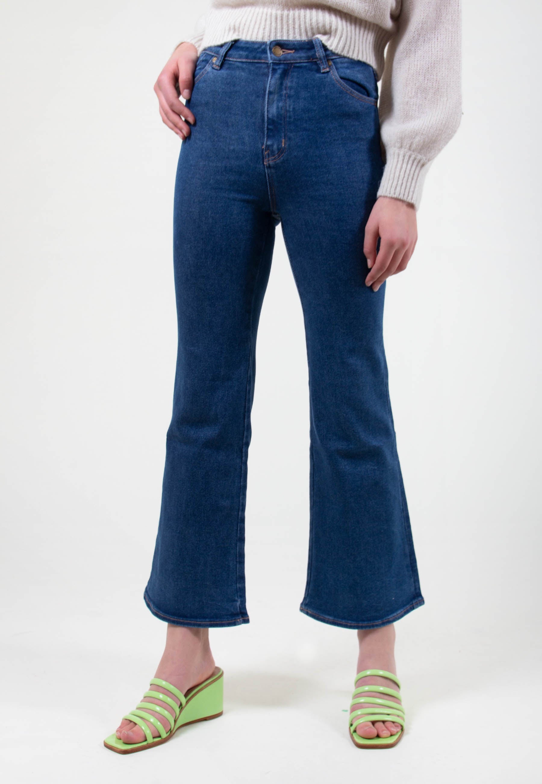 Eastcoast Crop Flare Jean - bayside blue