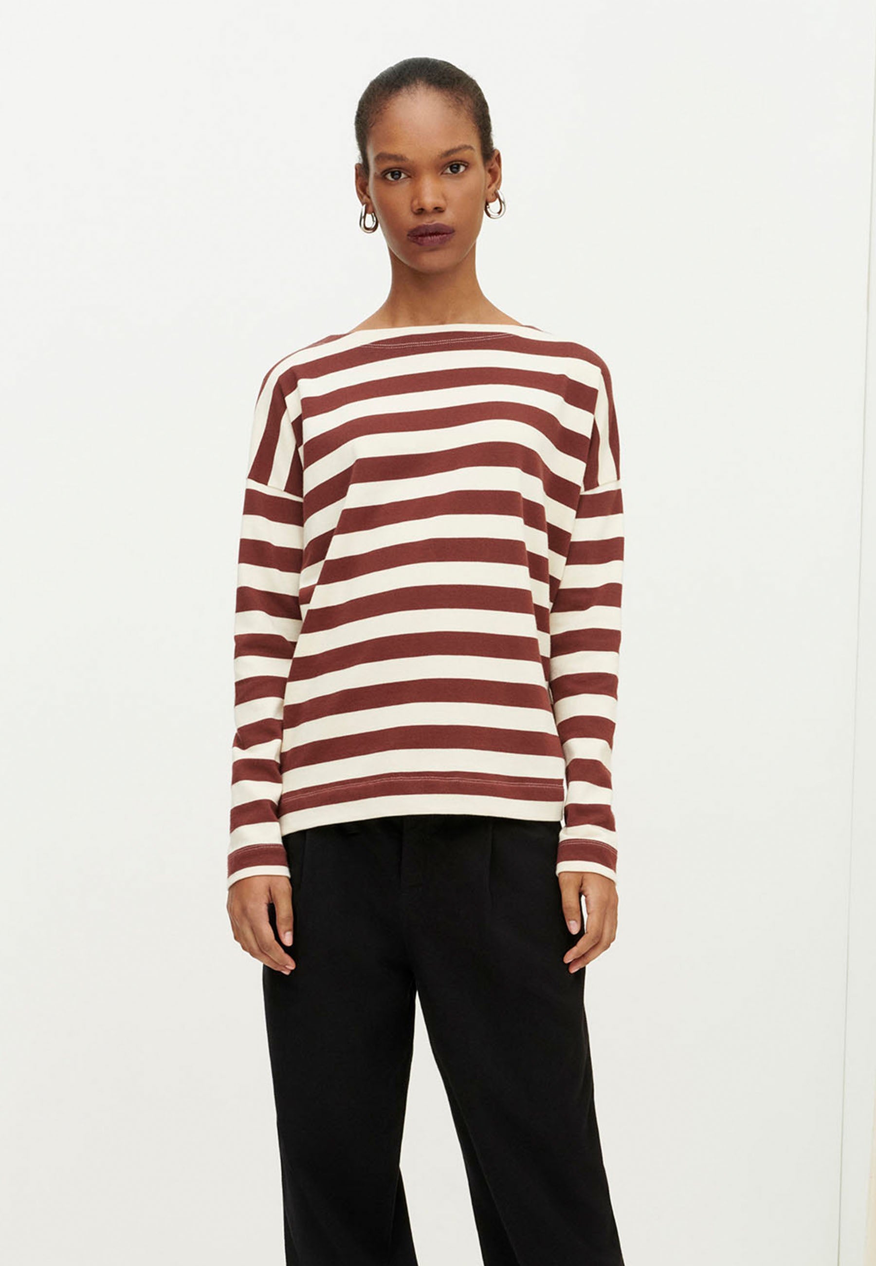 Building Block Breton Sweater - mahogany stripe