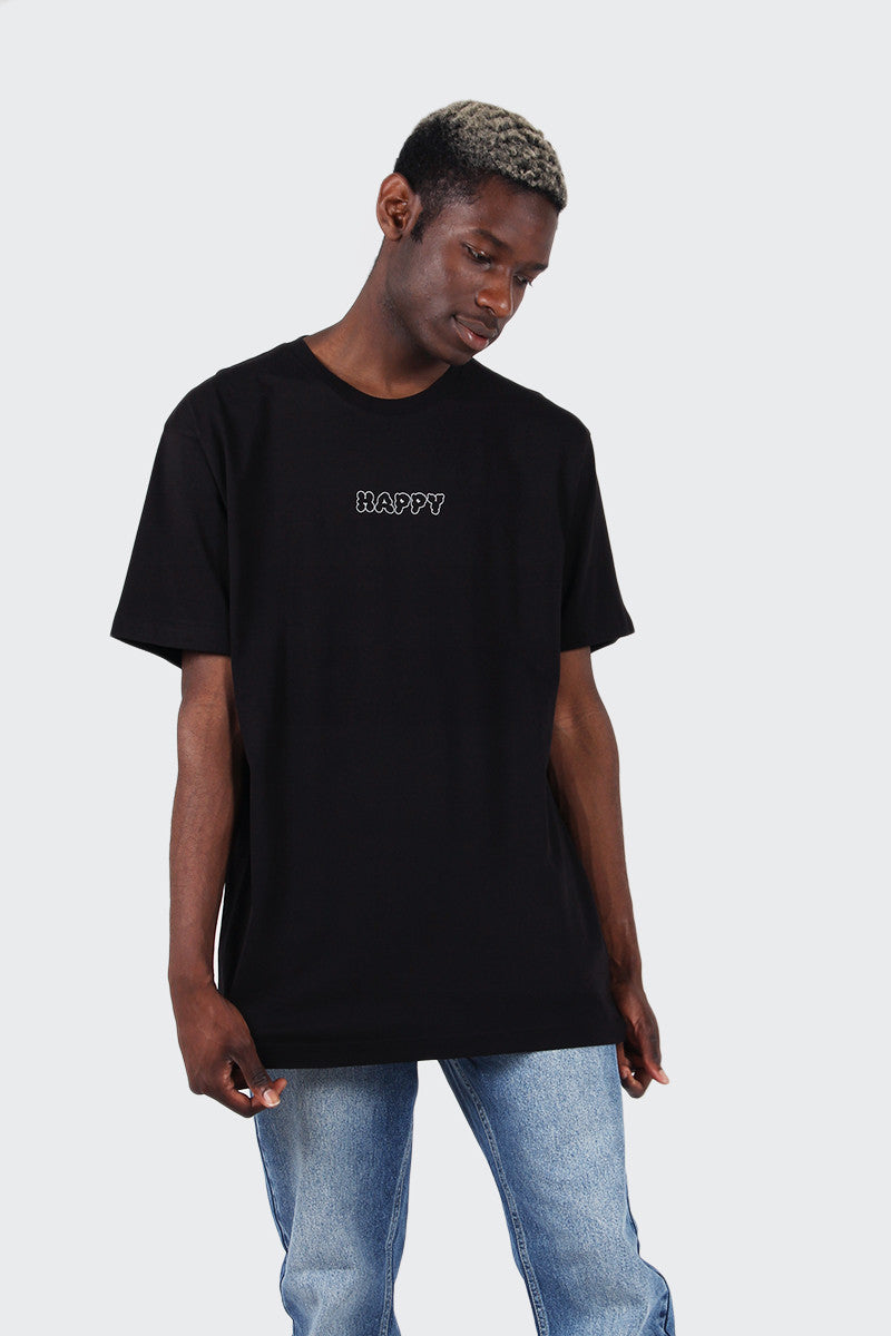 Good As Gold Happy T-Shirt - black/white | GOOD AS GOLD | NZ