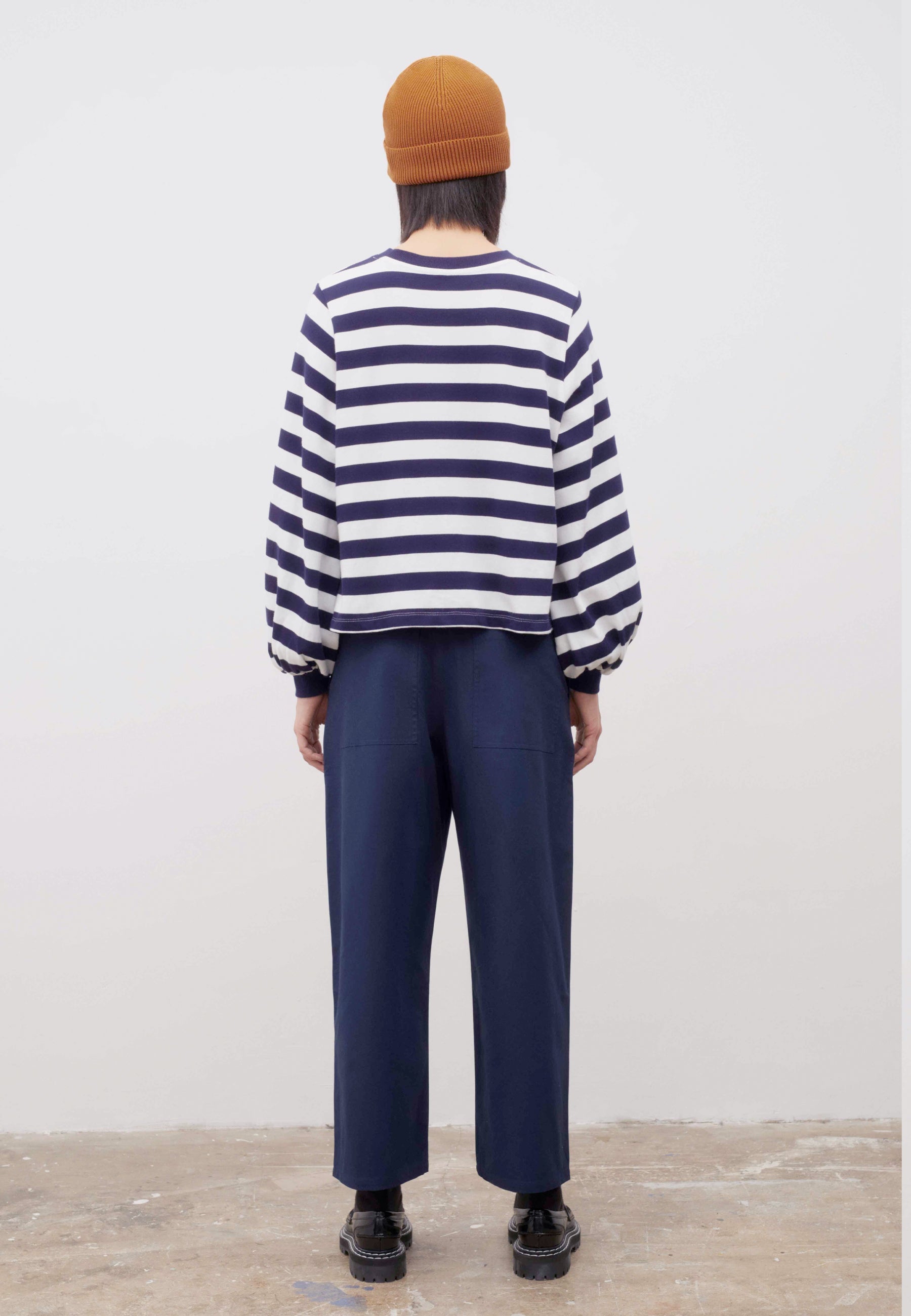 Building Block Gather Sleeve Top - stripe