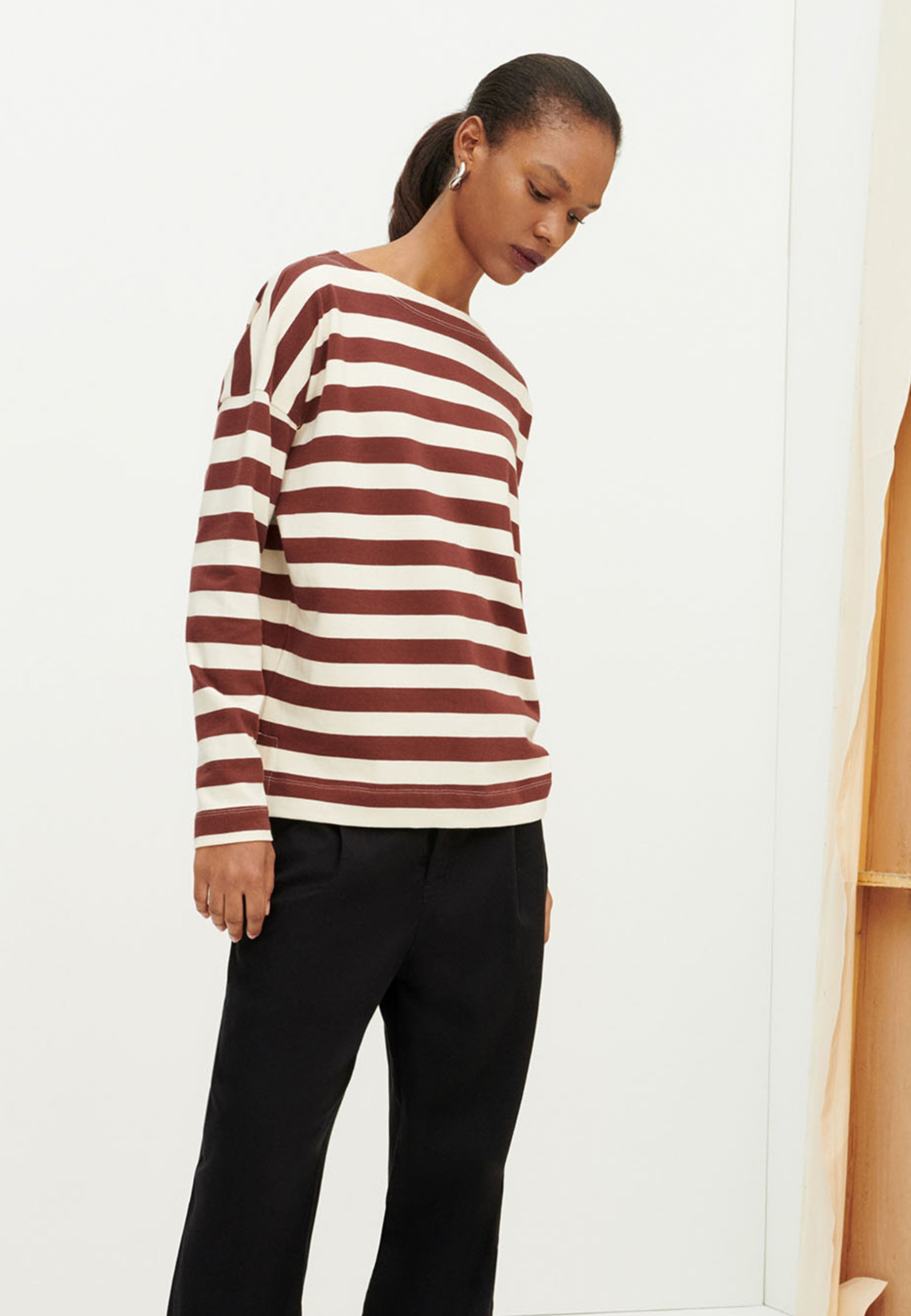 Building Block Breton Sweater - mahogany stripe