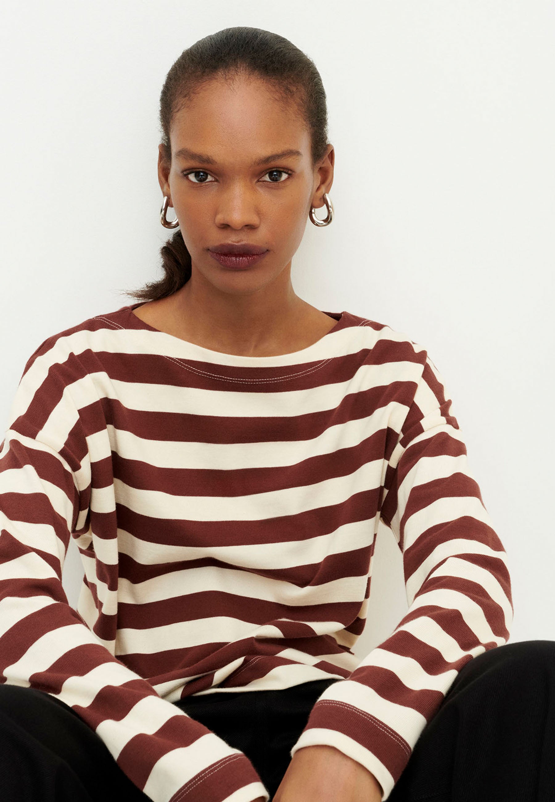 Building Block Breton Sweater - mahogany stripe