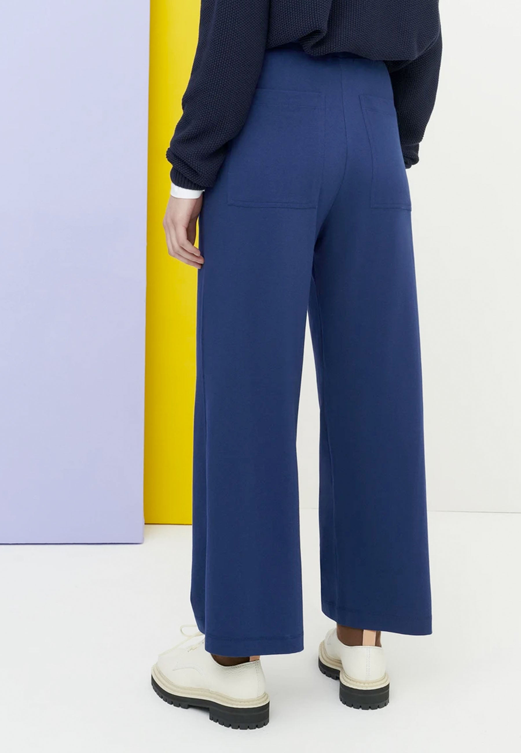 Building Block Wide Leg Pant - dark blue