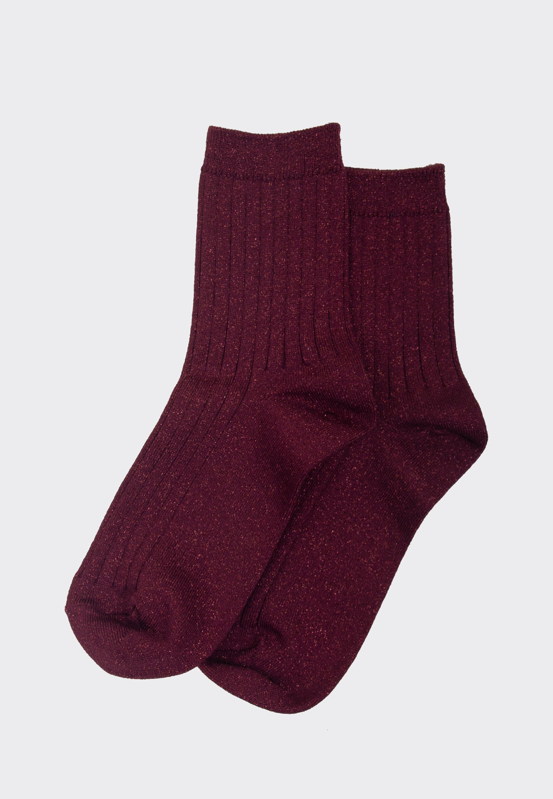 Her Socks Lurex - garnet glitter