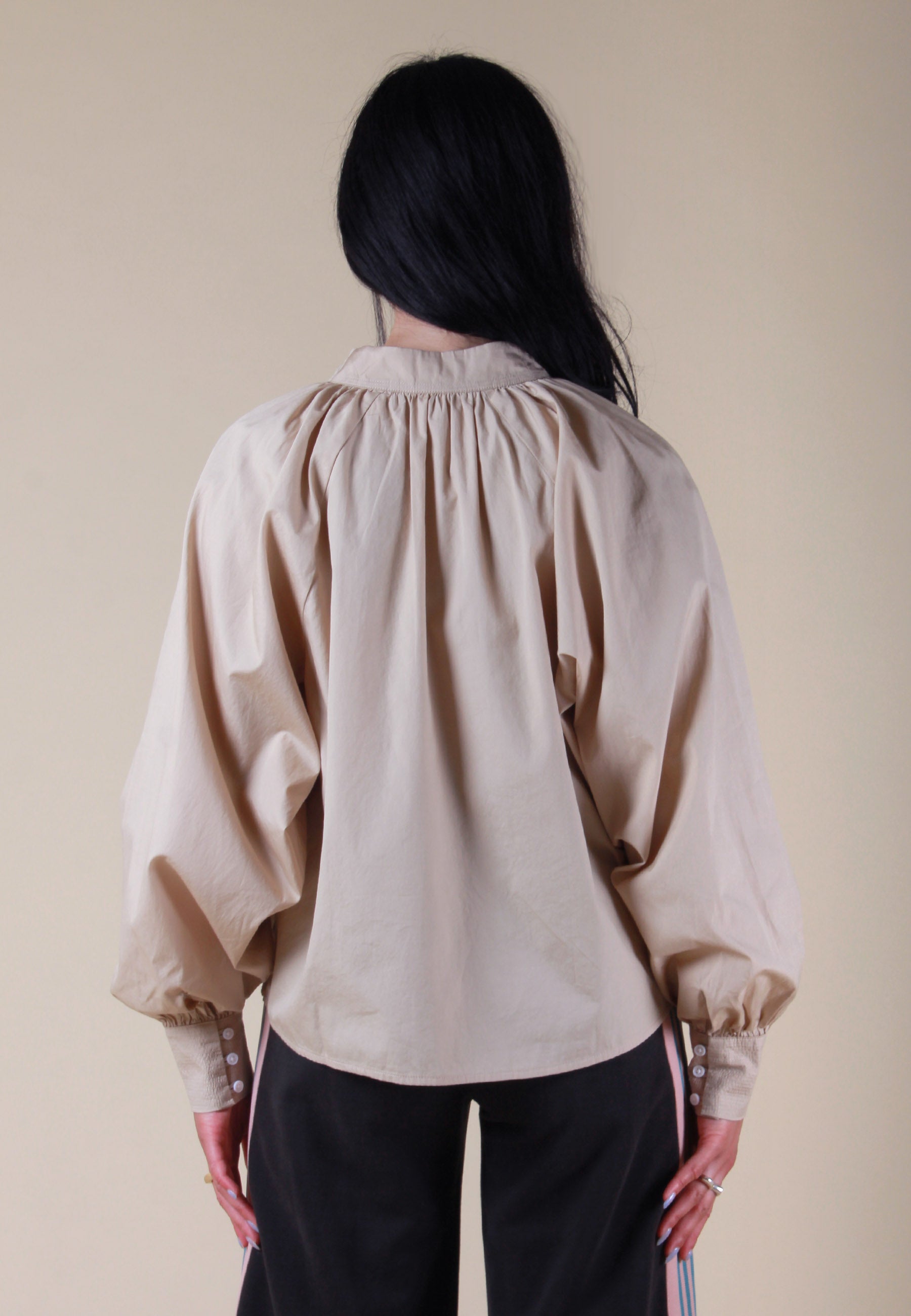 Gillian Mock Neck - safari