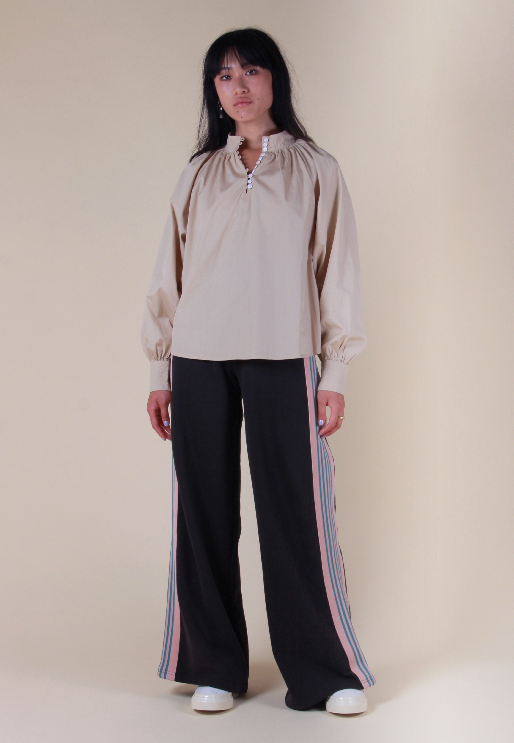 Gillian Mock Neck - safari