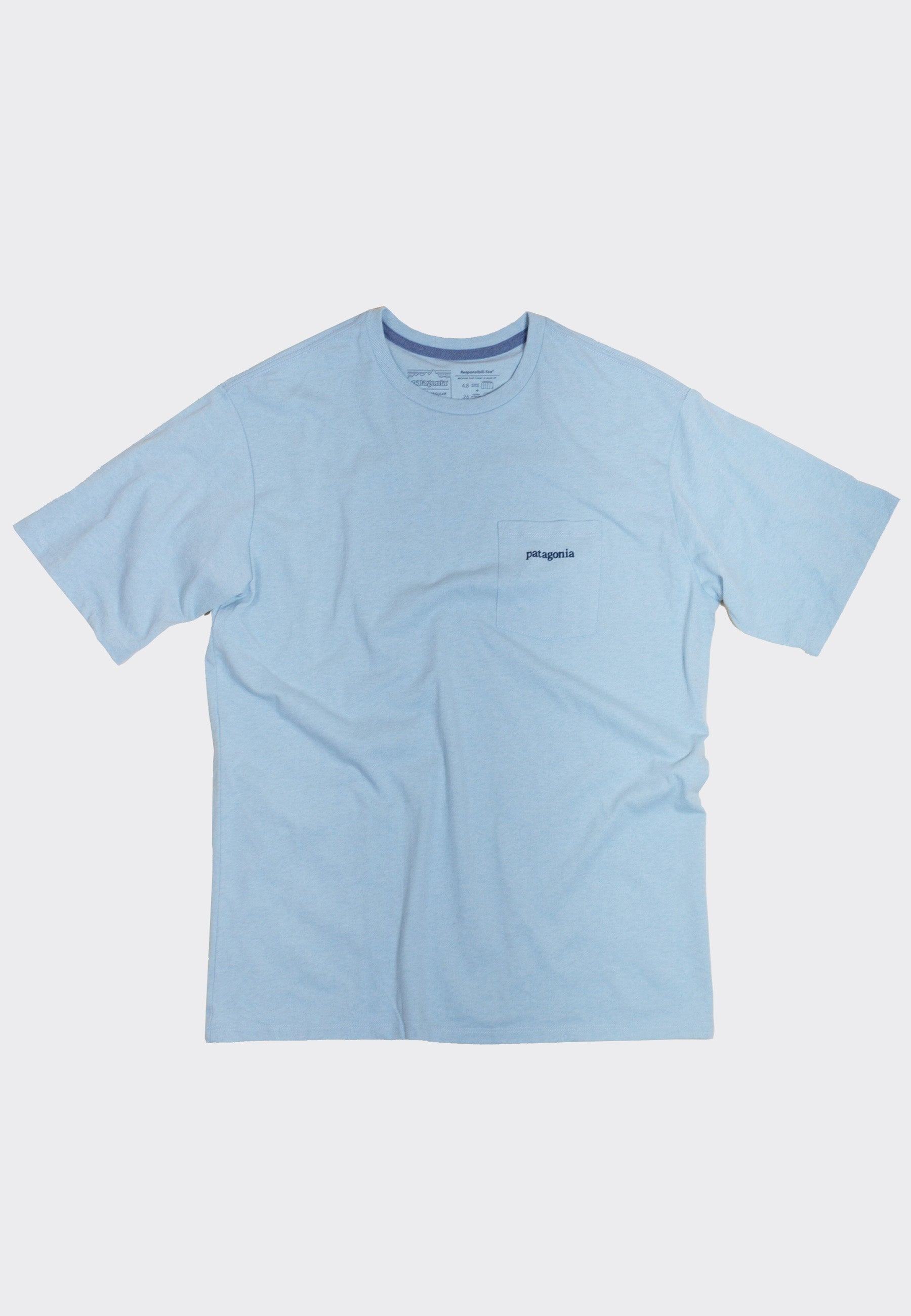 Line Logo Ridge Pocket Responsibili - Tee - big sky blue