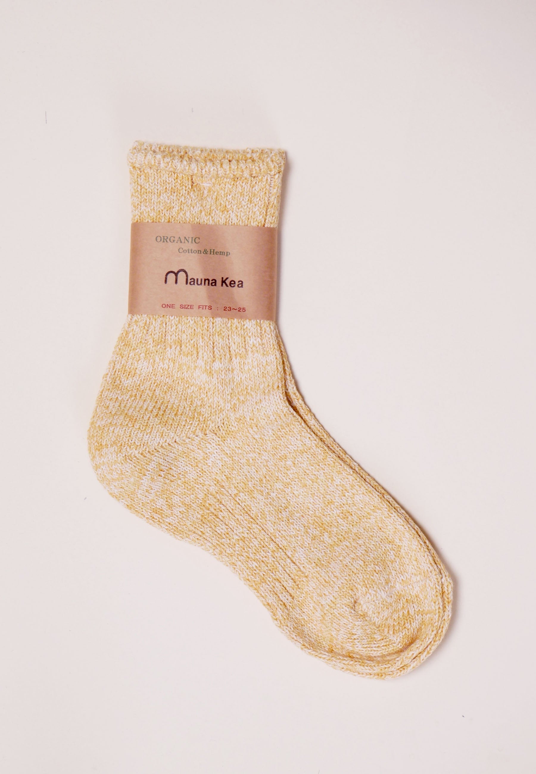 Organic Low Gauge Pastel Rib Socks - Banana