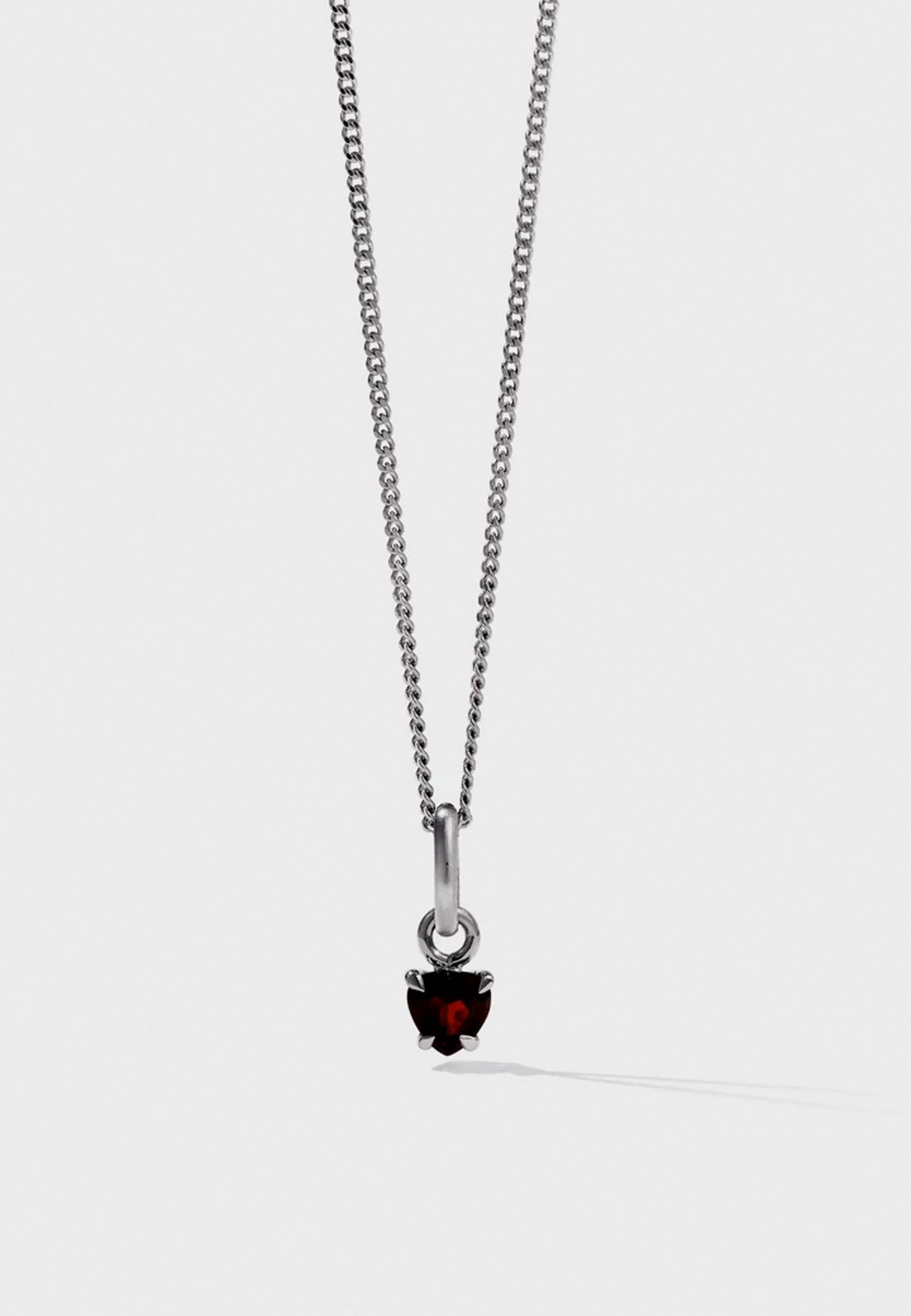 Micro Heart Jewel Necklace - Silver