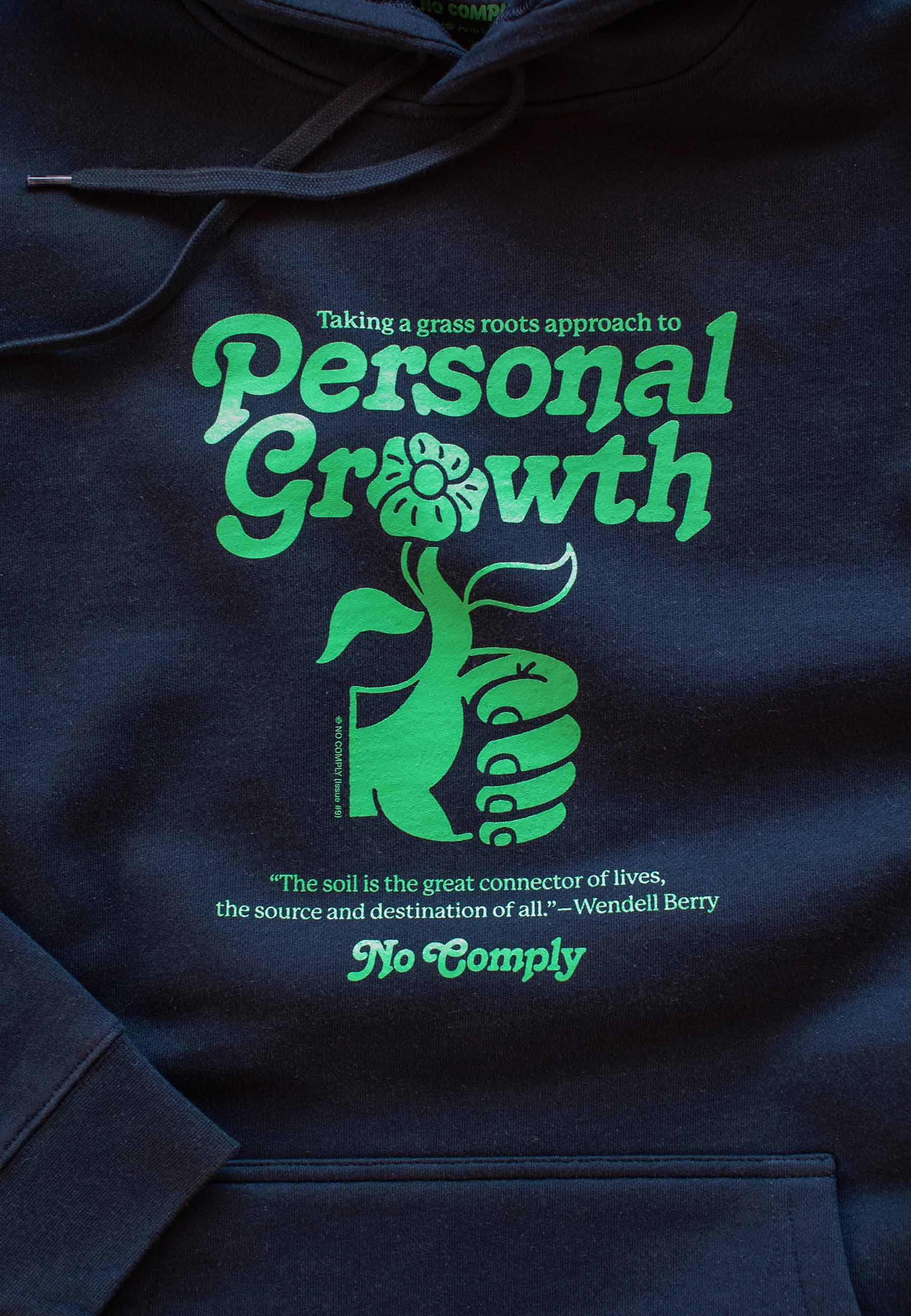 Personal Growth Hoodie - navy/green