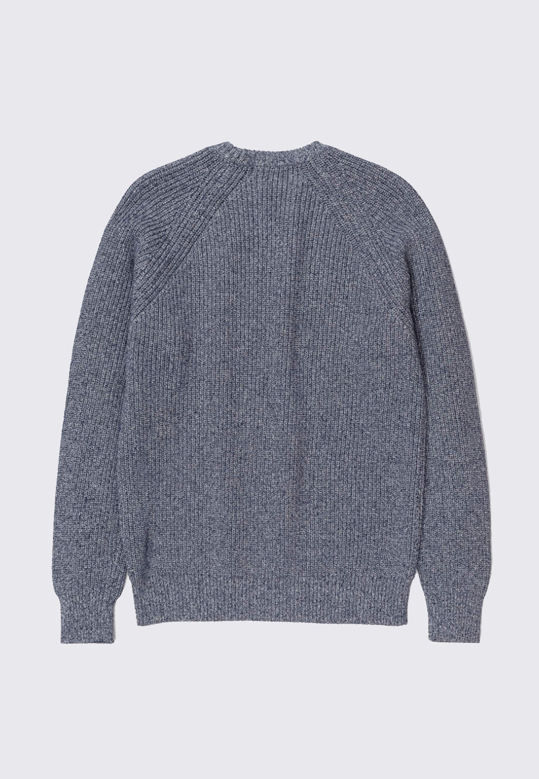 Roald Raglan Indigo Mouliné Pullover- dark navy