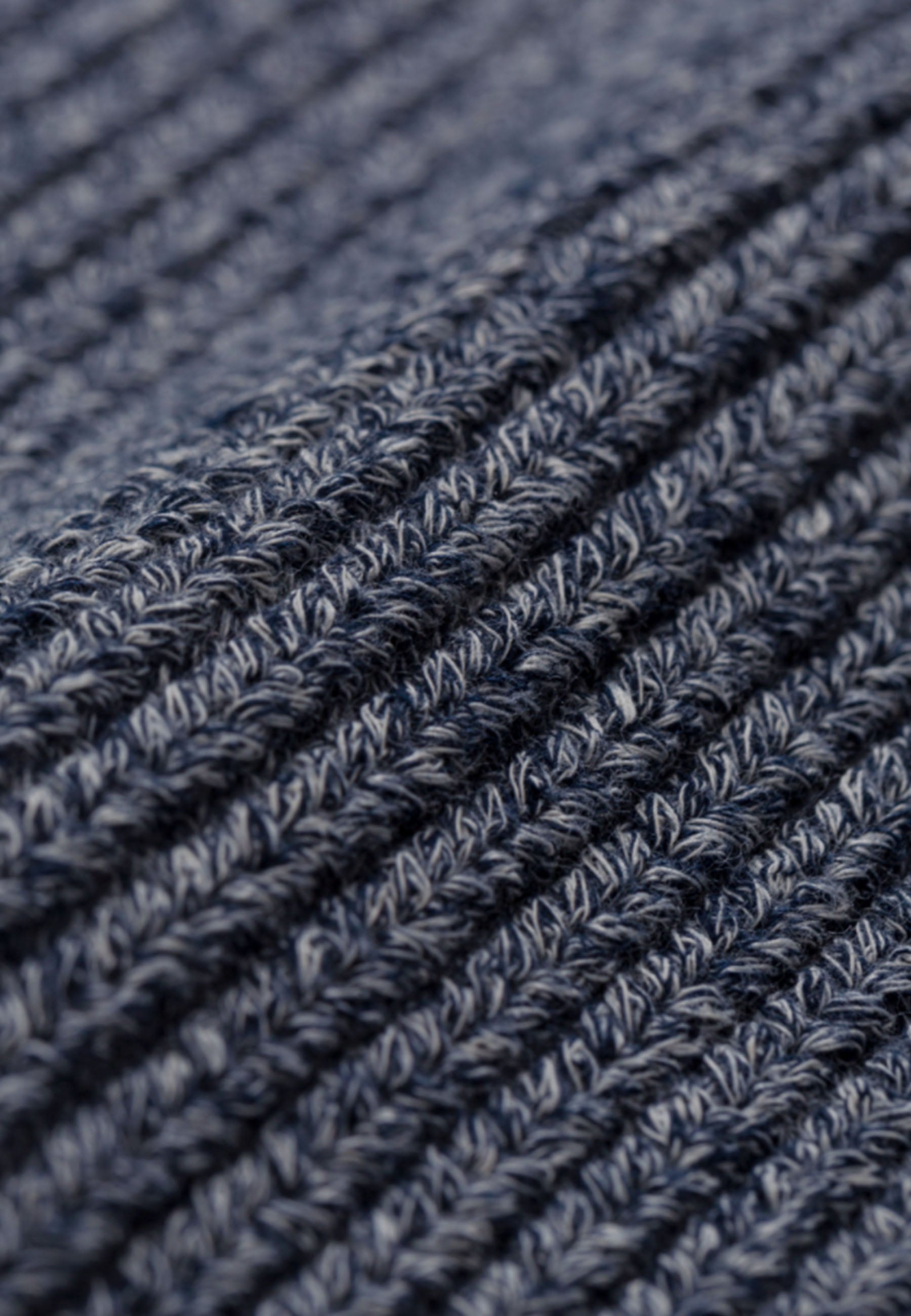 Roald Raglan Indigo Mouliné Pullover- dark navy
