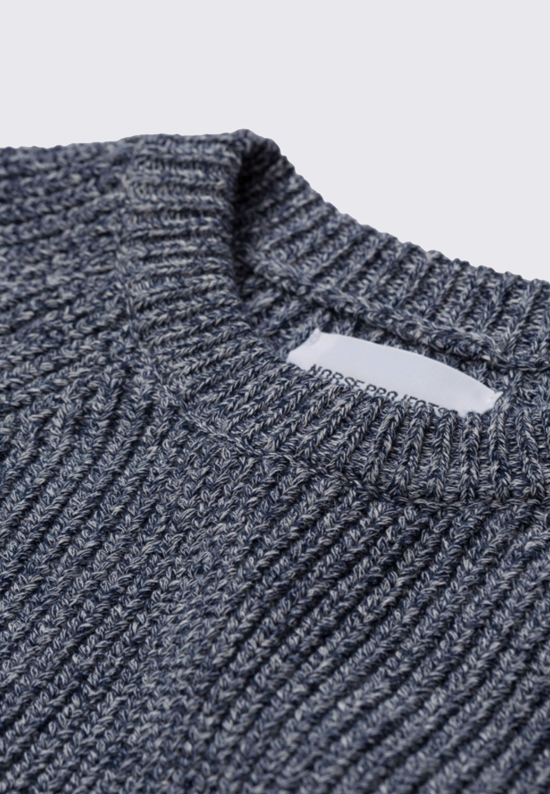 Roald Raglan Indigo Mouliné Pullover- dark navy