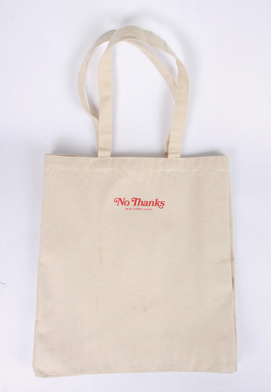 No Thanks Tote Bag - natural