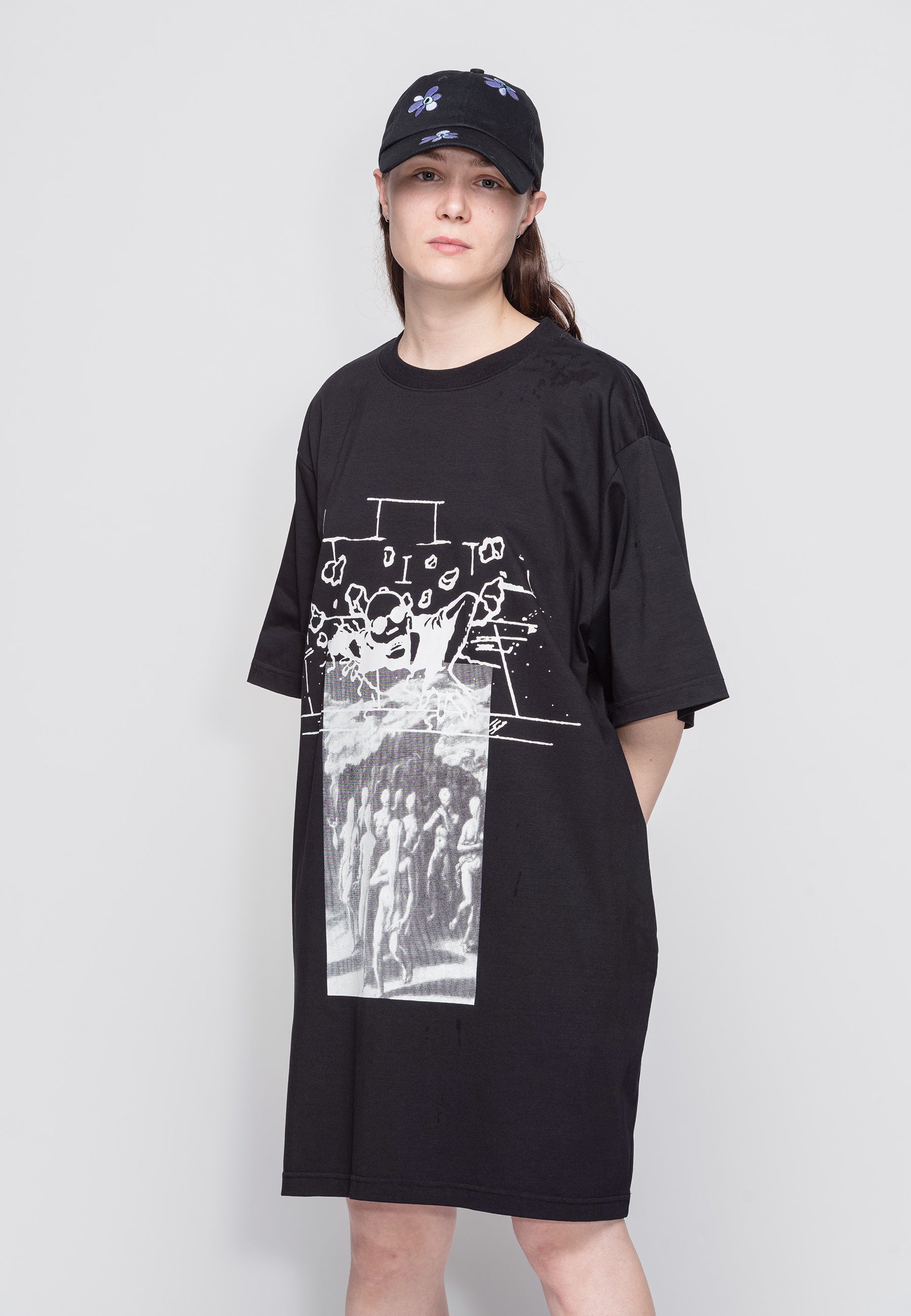 Peoples Rising Oversized T-Shirt Dress - black