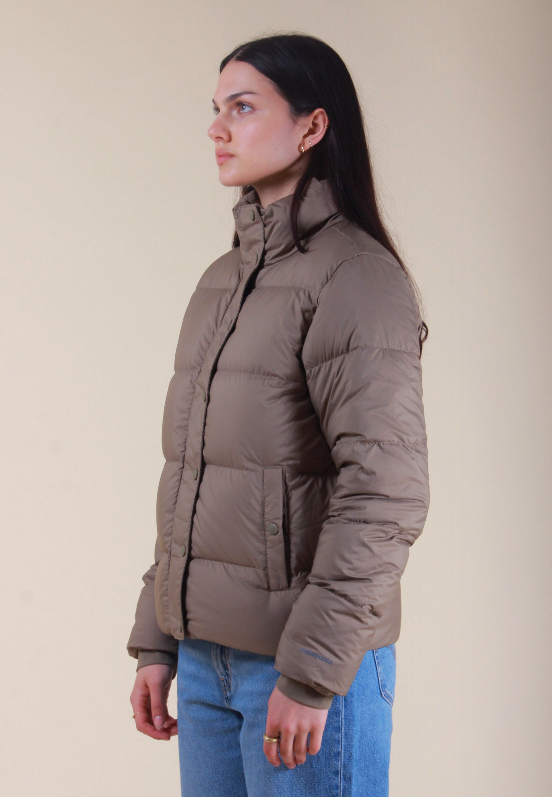 Womens Silent Down Jacket - sage khaki