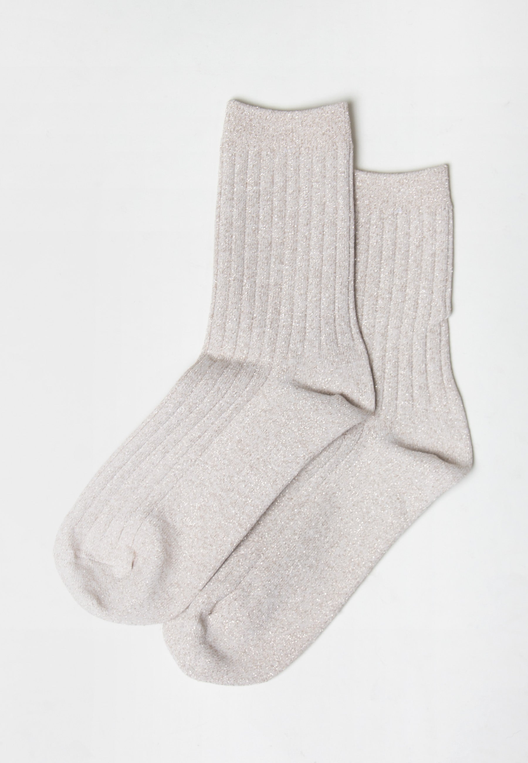 Her Socks Lurex - pearl