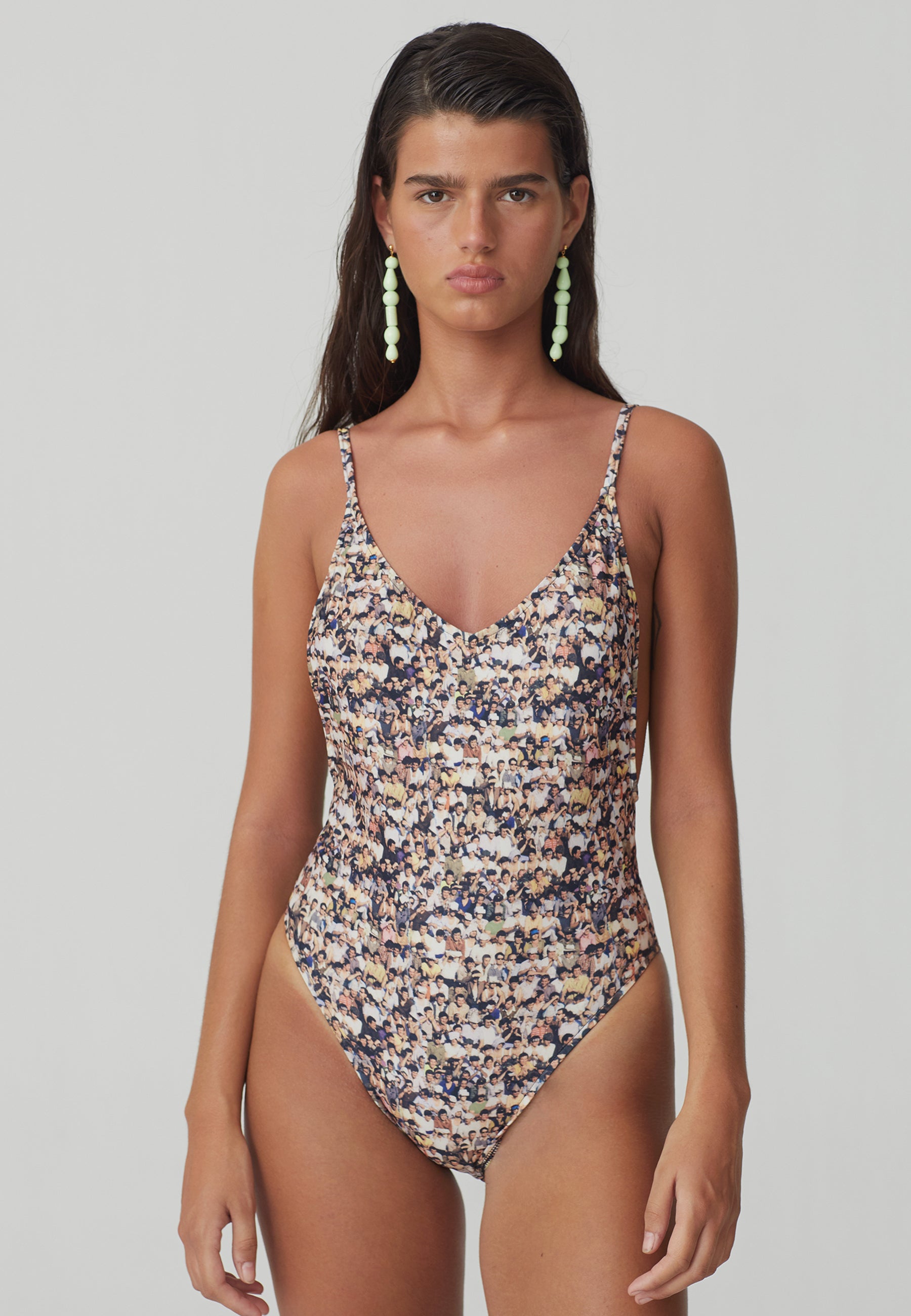 Lazzaro People Print Swimsuit - beige