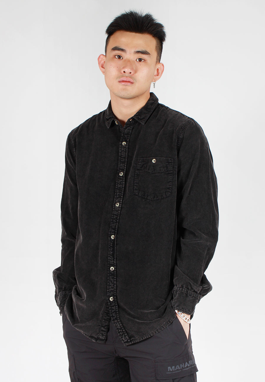 Rollas Men At Work Cord Shirt - acid black