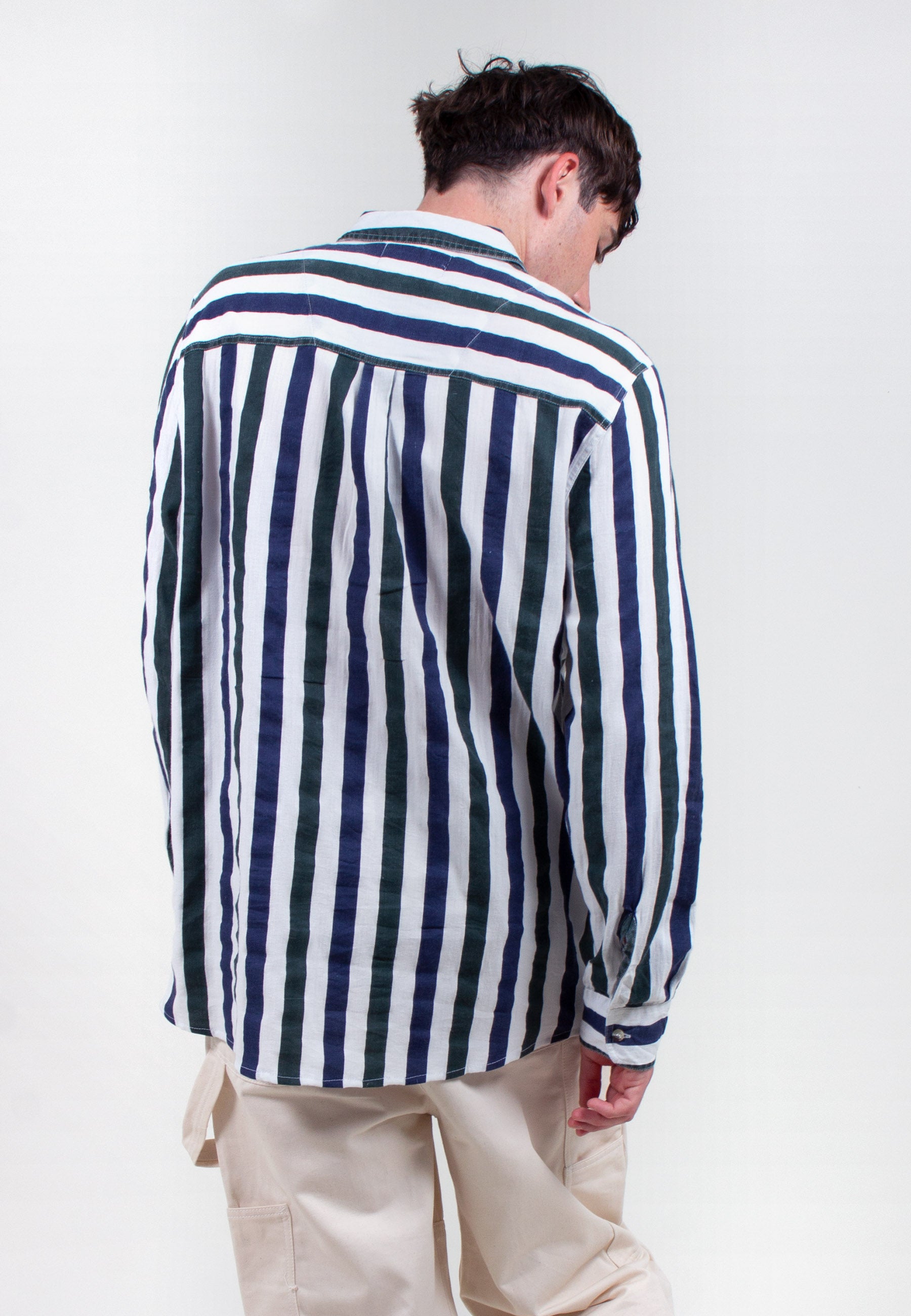 Men At Work Herringbone Shirt - natural stripe