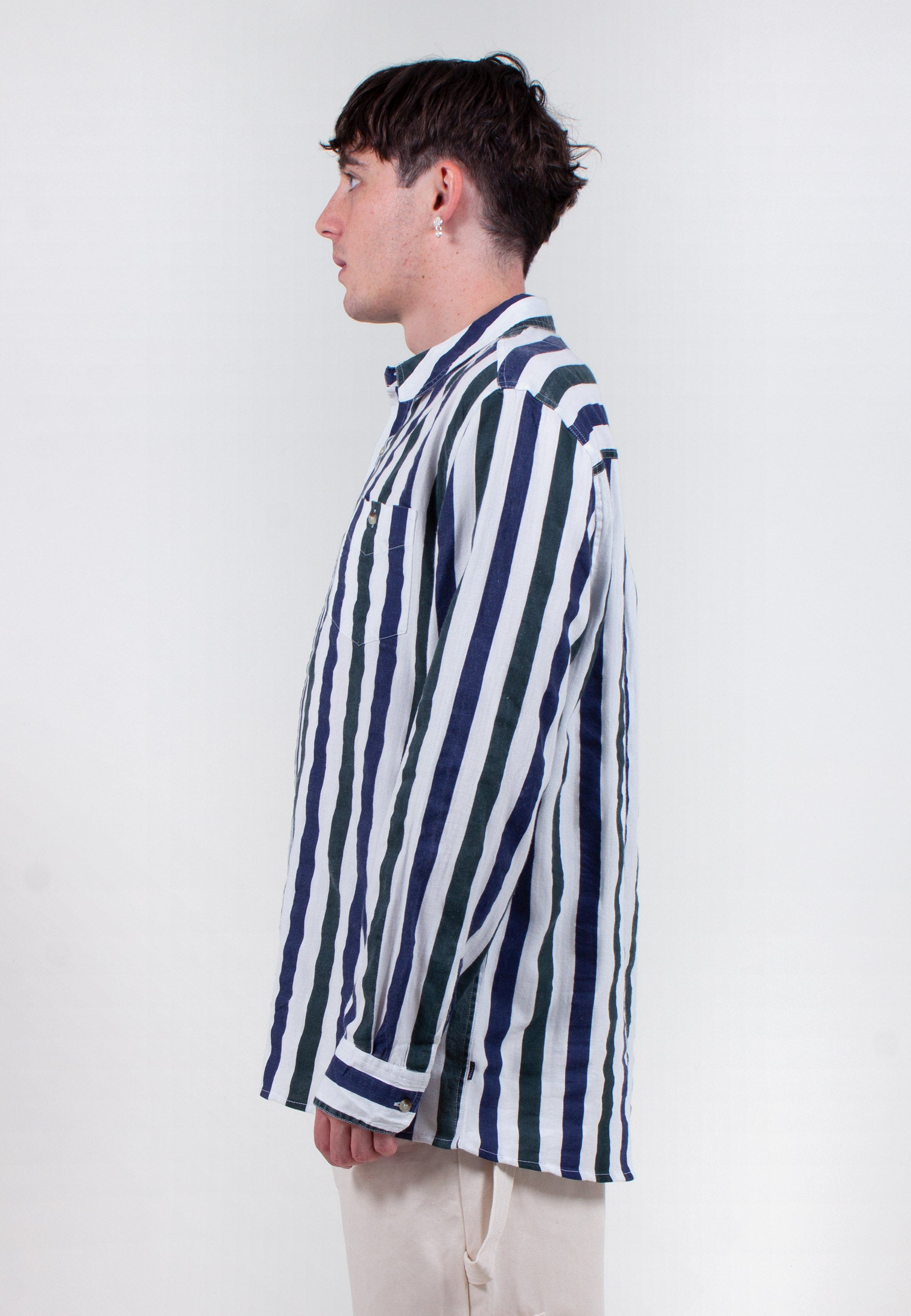 Men At Work Herringbone Shirt - natural stripe