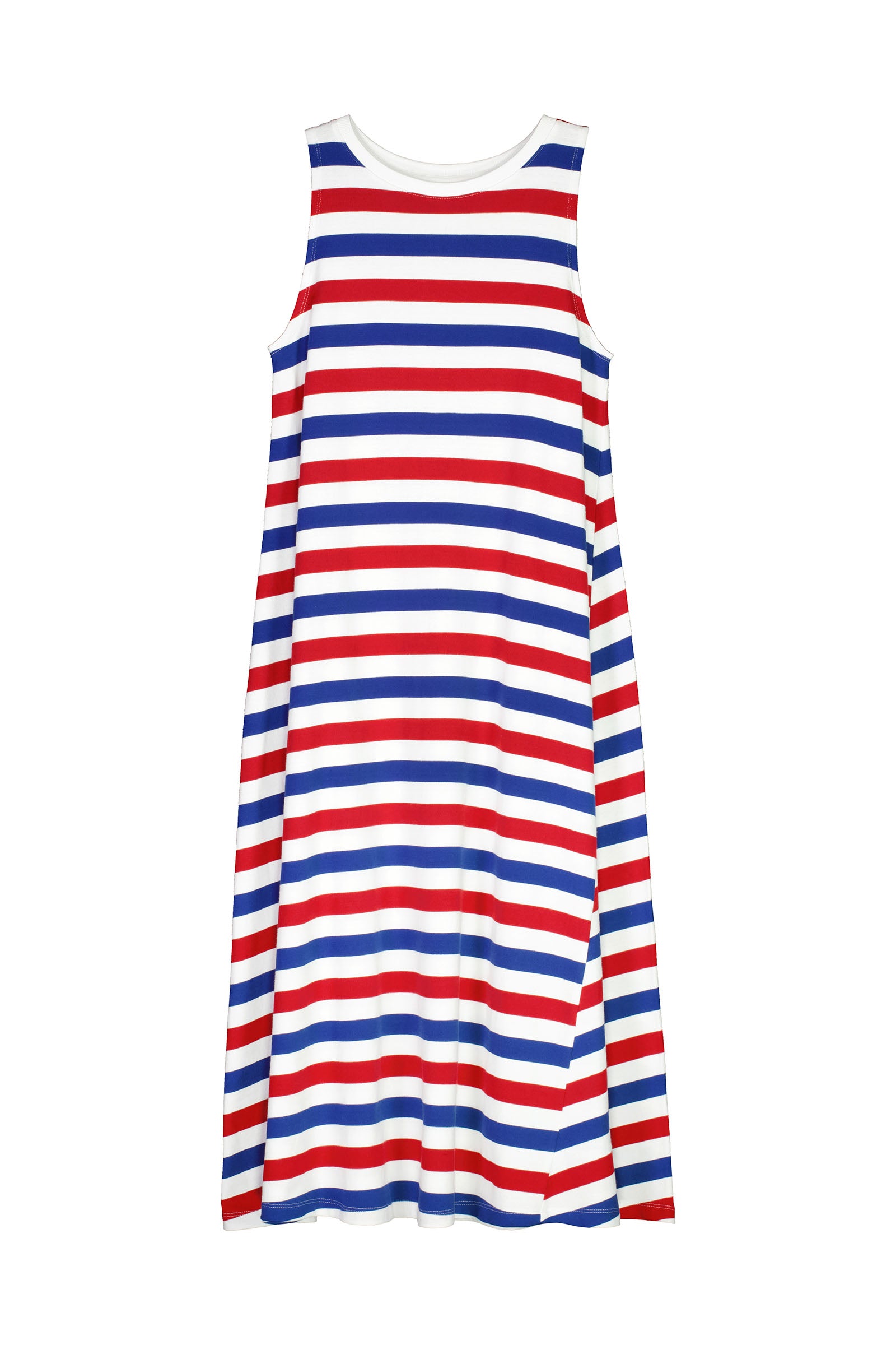 Rugby Tank Swing Dress - red blue stripe