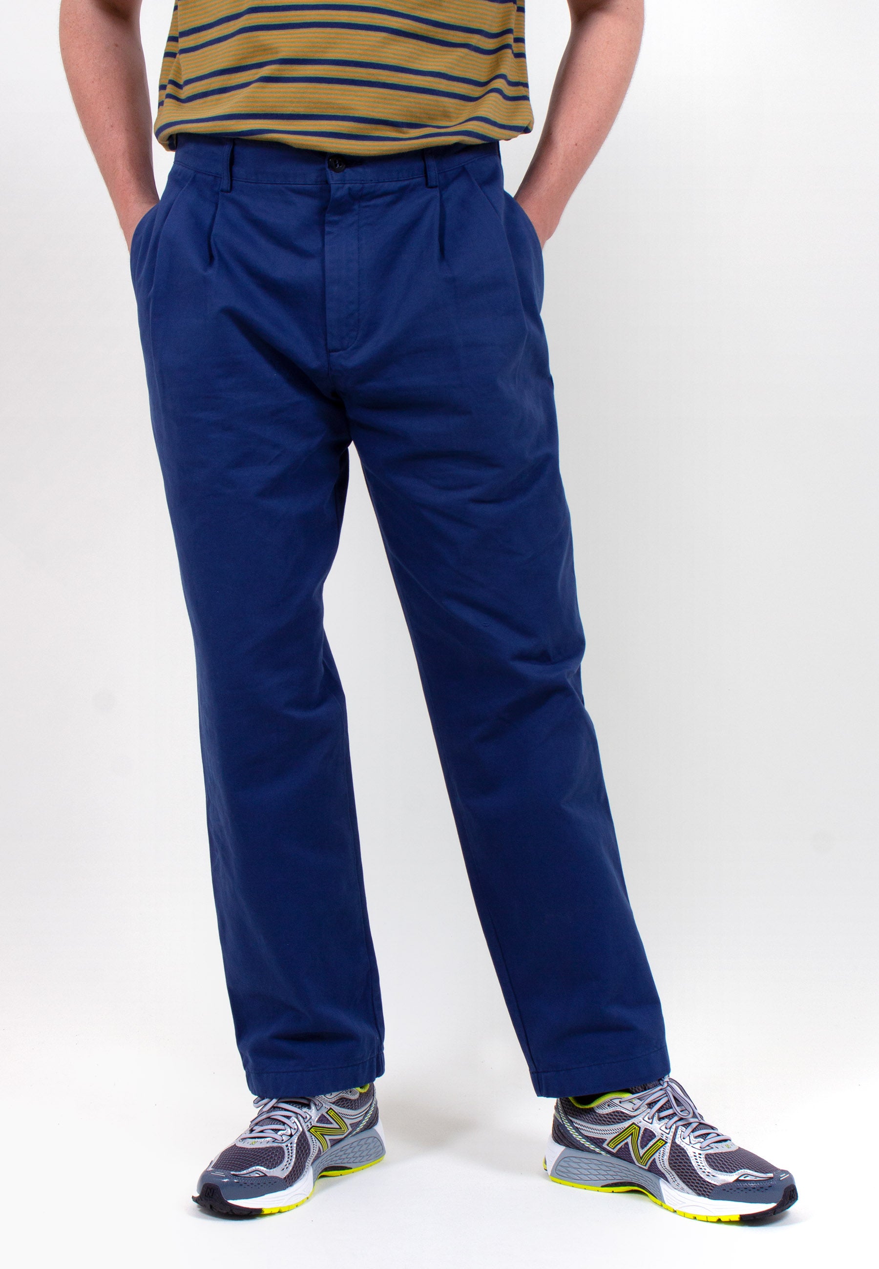 Double Pleat Chino - navy taffeta