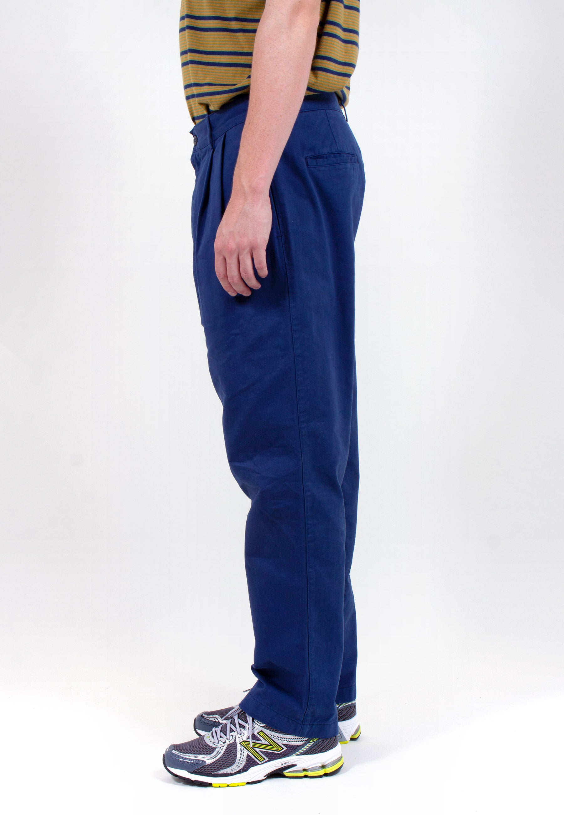 Double Pleat Chino - navy taffeta